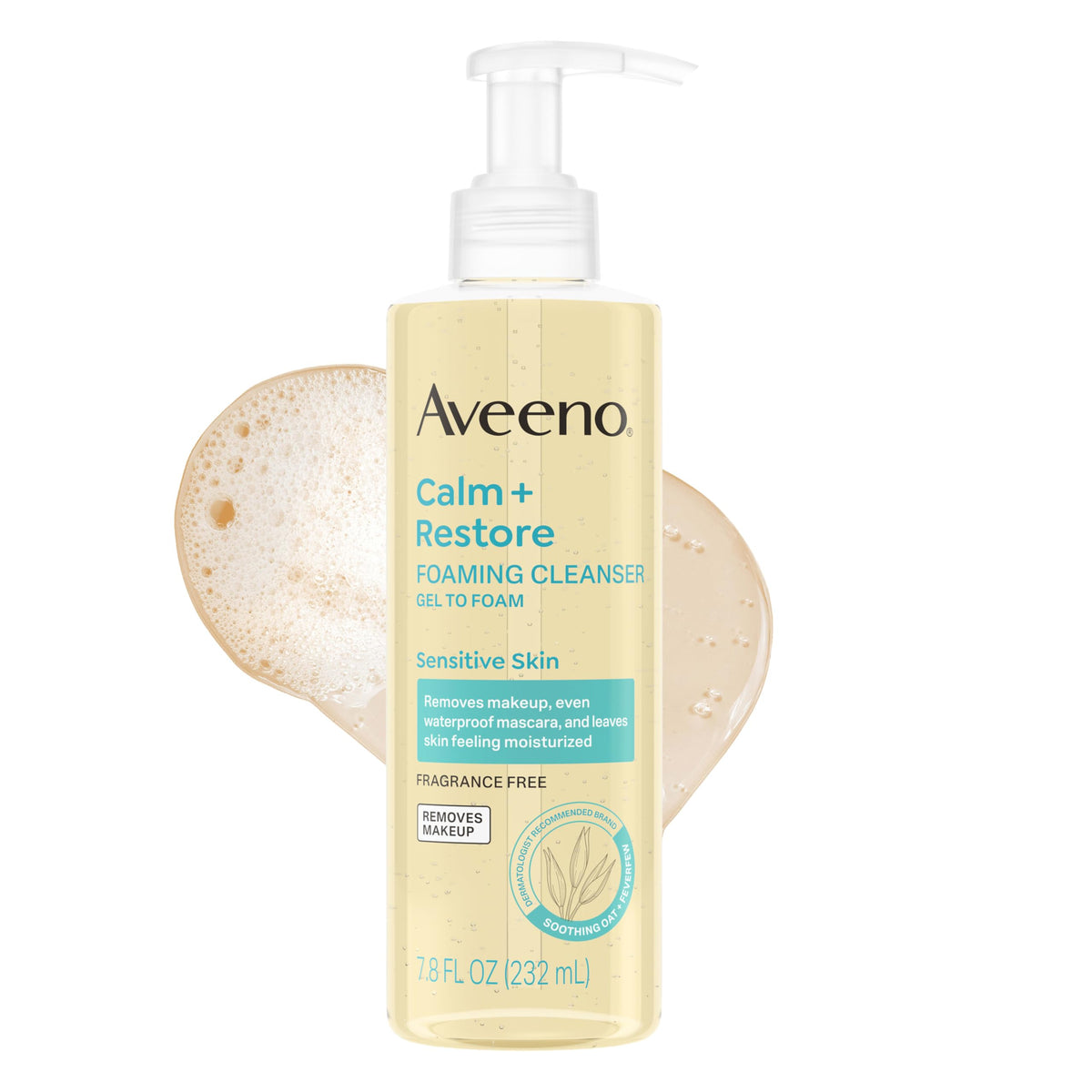 Aveeno Calm Restore Foaming Cleanser Fragrance Free 7 8 fl - Aveeno Official Imagery - 2