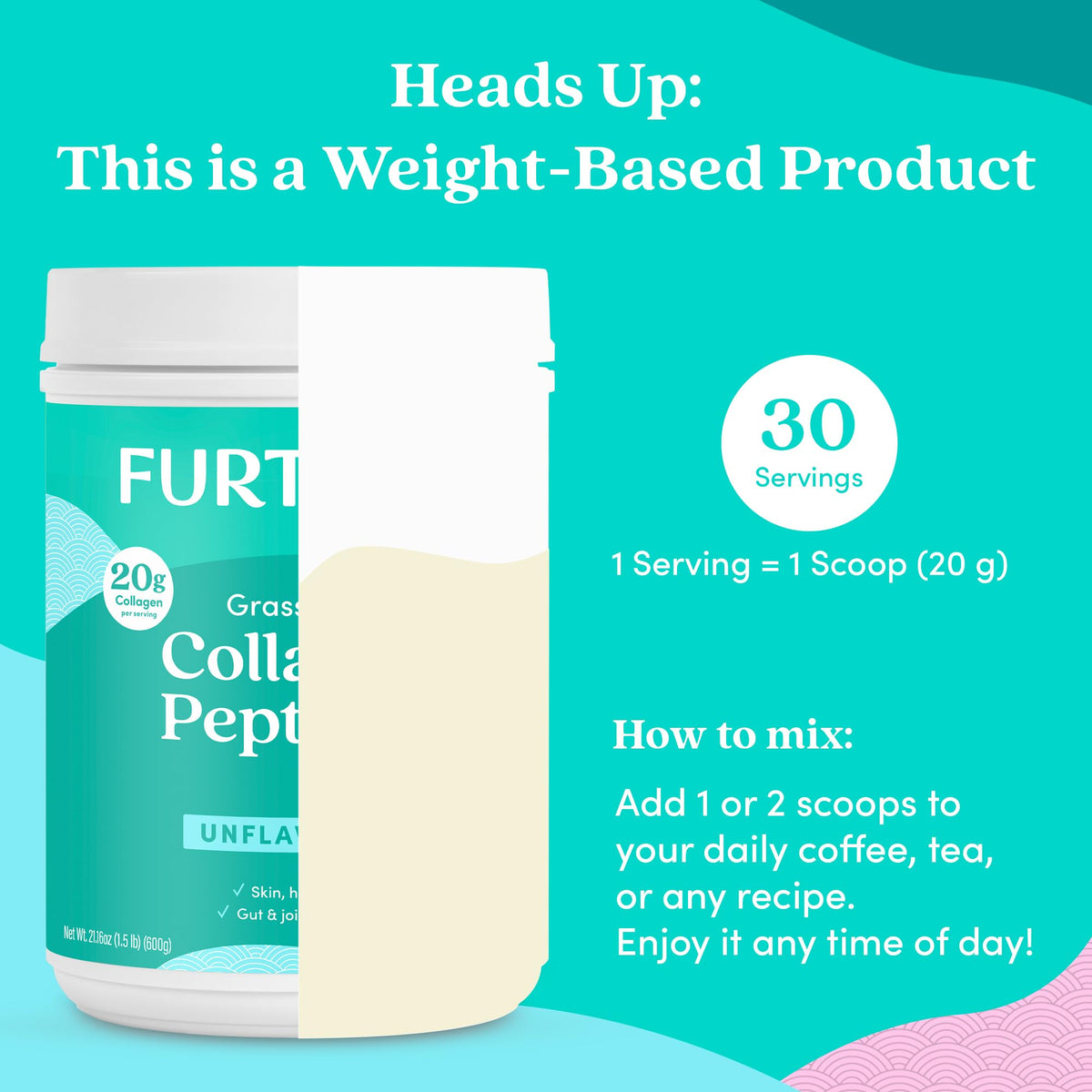 Further Food Unflavored Collagen Peptides Powder 100 Grass - Further Food Official Imagery - 8