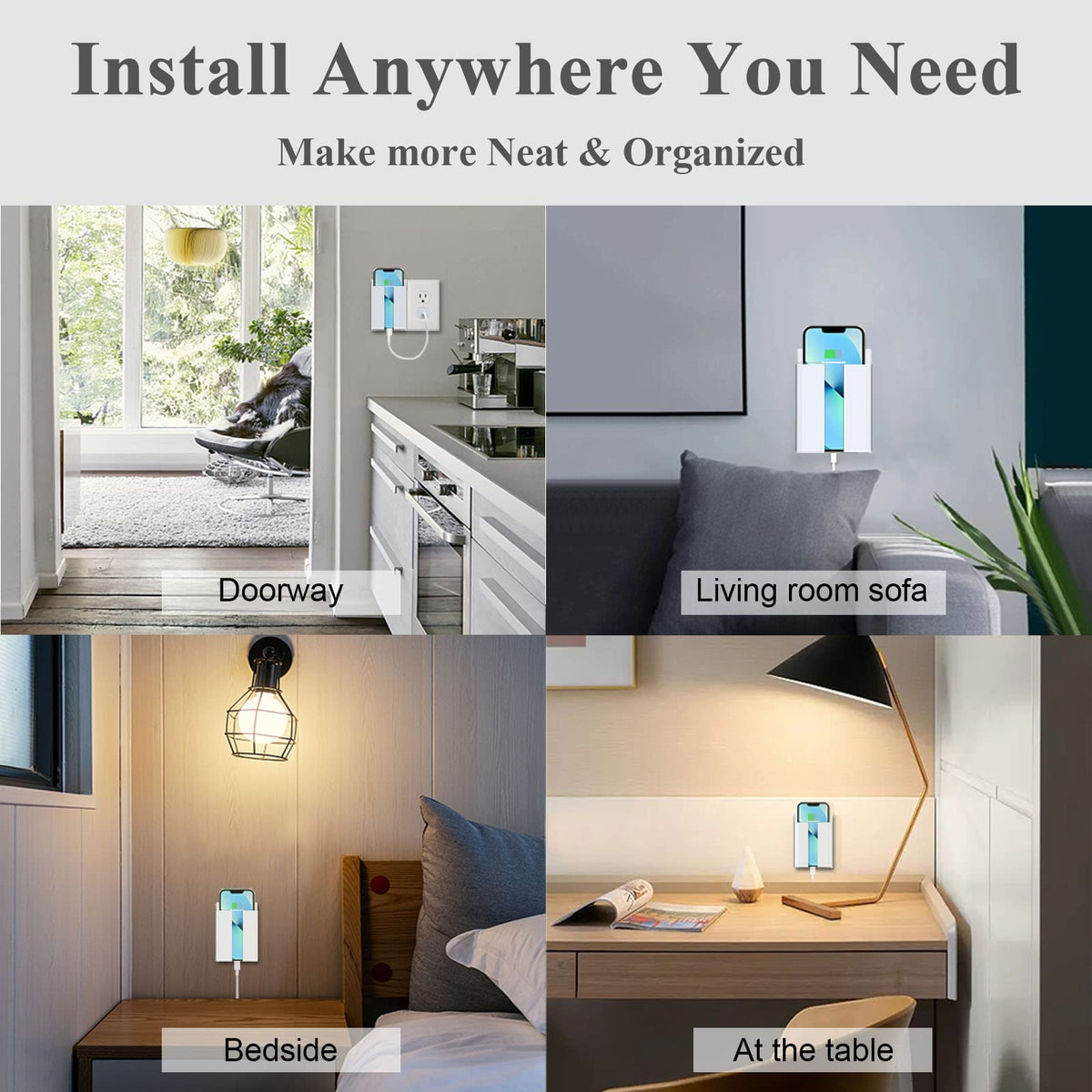 P2 Wireless Charger Wall Mounted Wireless Phone Charger for - LANBON Official Imagery - 3