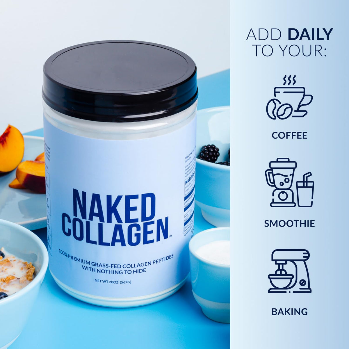 NAKED Collagen Peptides Protein Powder 60 Servings Pasture - NAKED Official Imagery - 7