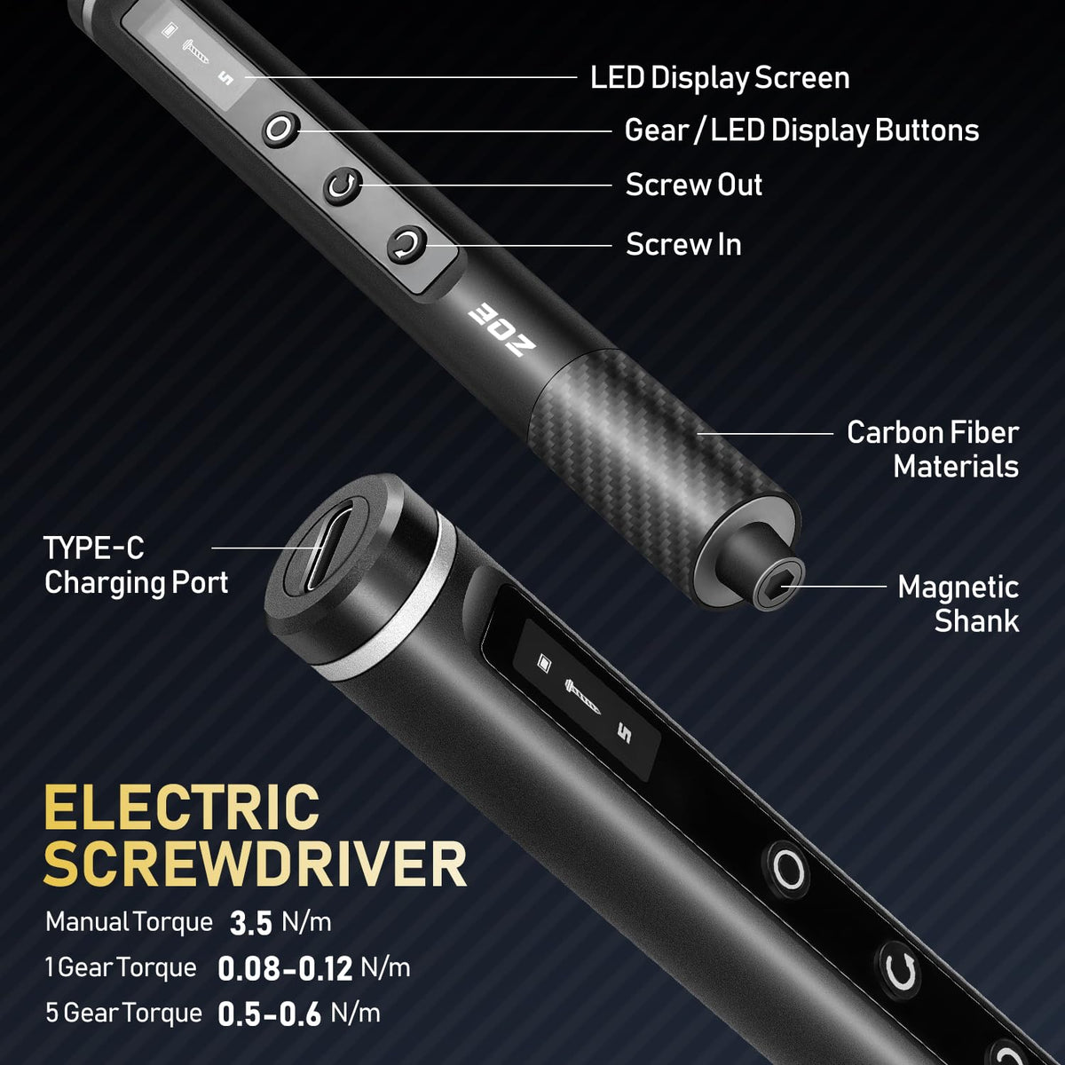 ZOE Precision Electric Screwdriver Set with LED Light 5 - ZOE Official Imagery - 4