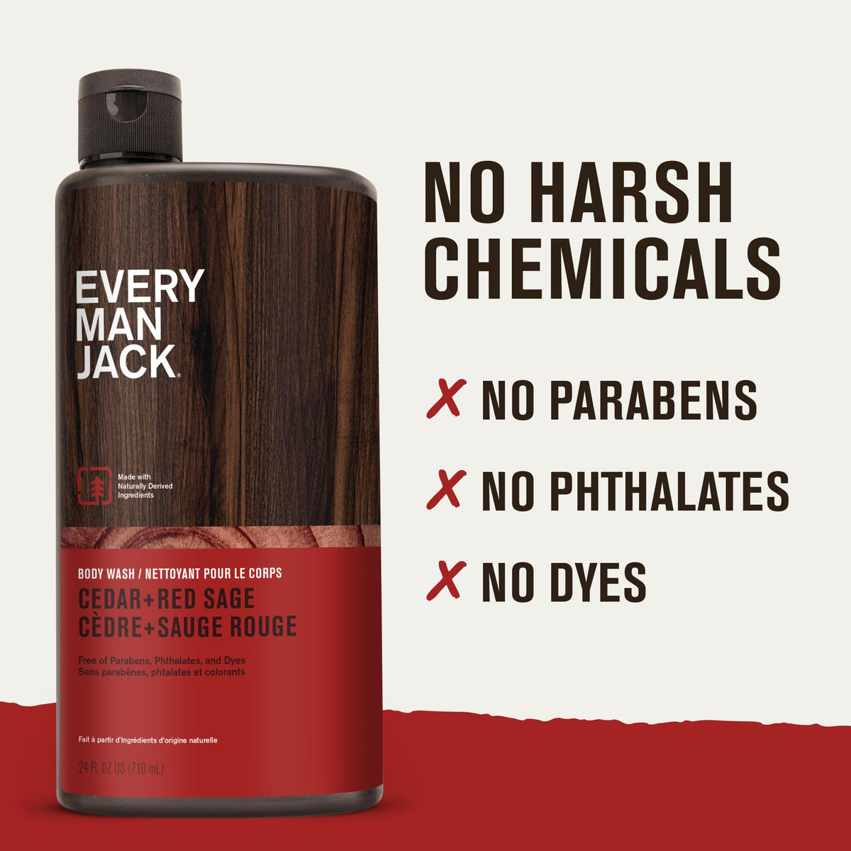 Every Man Jack Hydrating Body Wash for Men Cedar Red Sage - Every Man Jack Official Imagery - 7