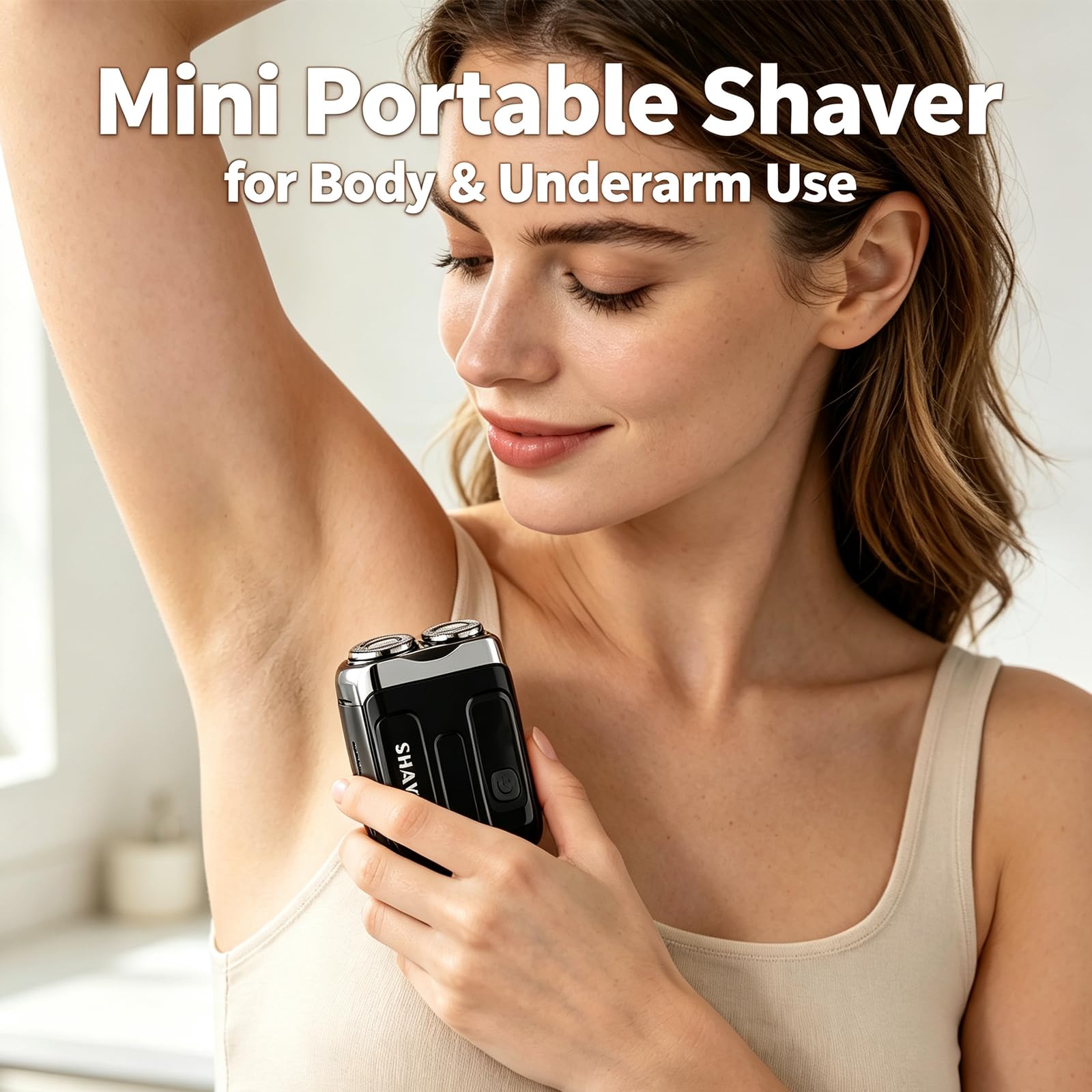 Rhycoma Mini Electric Shaver for Men, compact travel razor with ergonomic handle, suitable for quick grooming on the go.