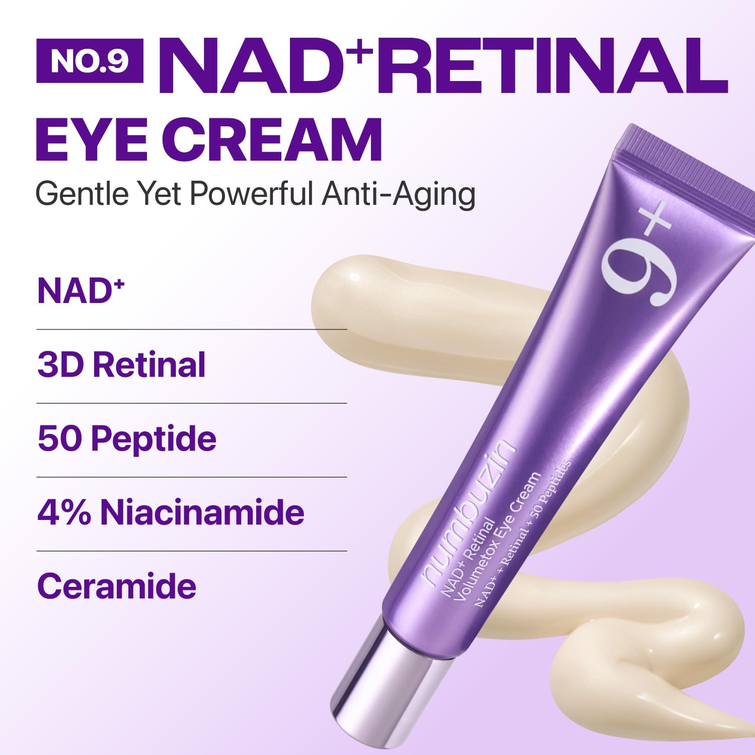 numbuzin No.9 NAD+ Retinal Eye Cream for Anti - Aging & Strawberry Skin & Firmer Skin - numbuzin Official Product View 3
