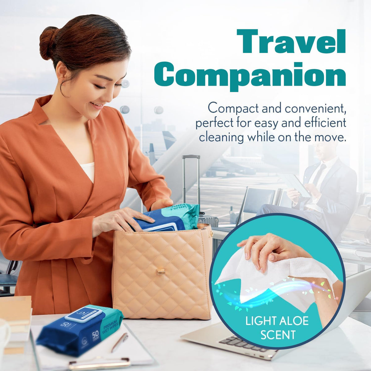 Body Wipes for Adults Bathing No Rinse - AllSett Health Official Imagery - 6