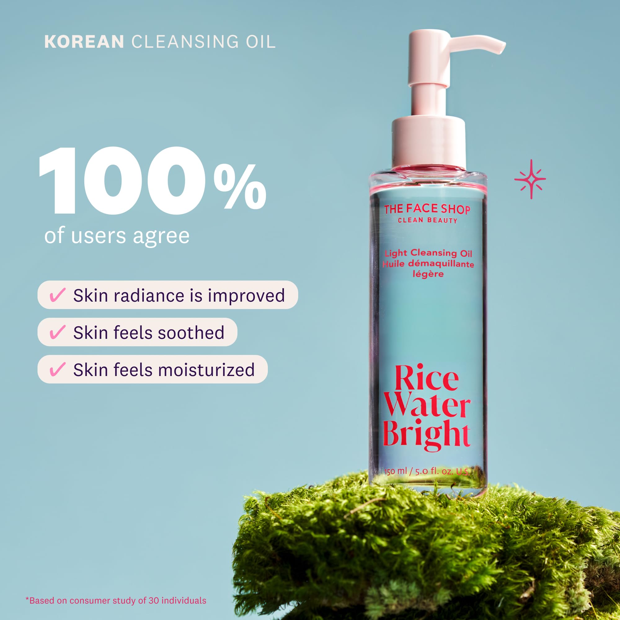 The Face Shop Rice Water Bright Light Facial Cleansing Oil, - The Face Shop