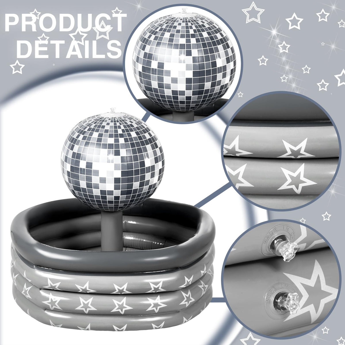 Bencailor Disco Ball Inflatable Cooler PVC Drink Bucket Cool - Bencailor Official Imagery - 5