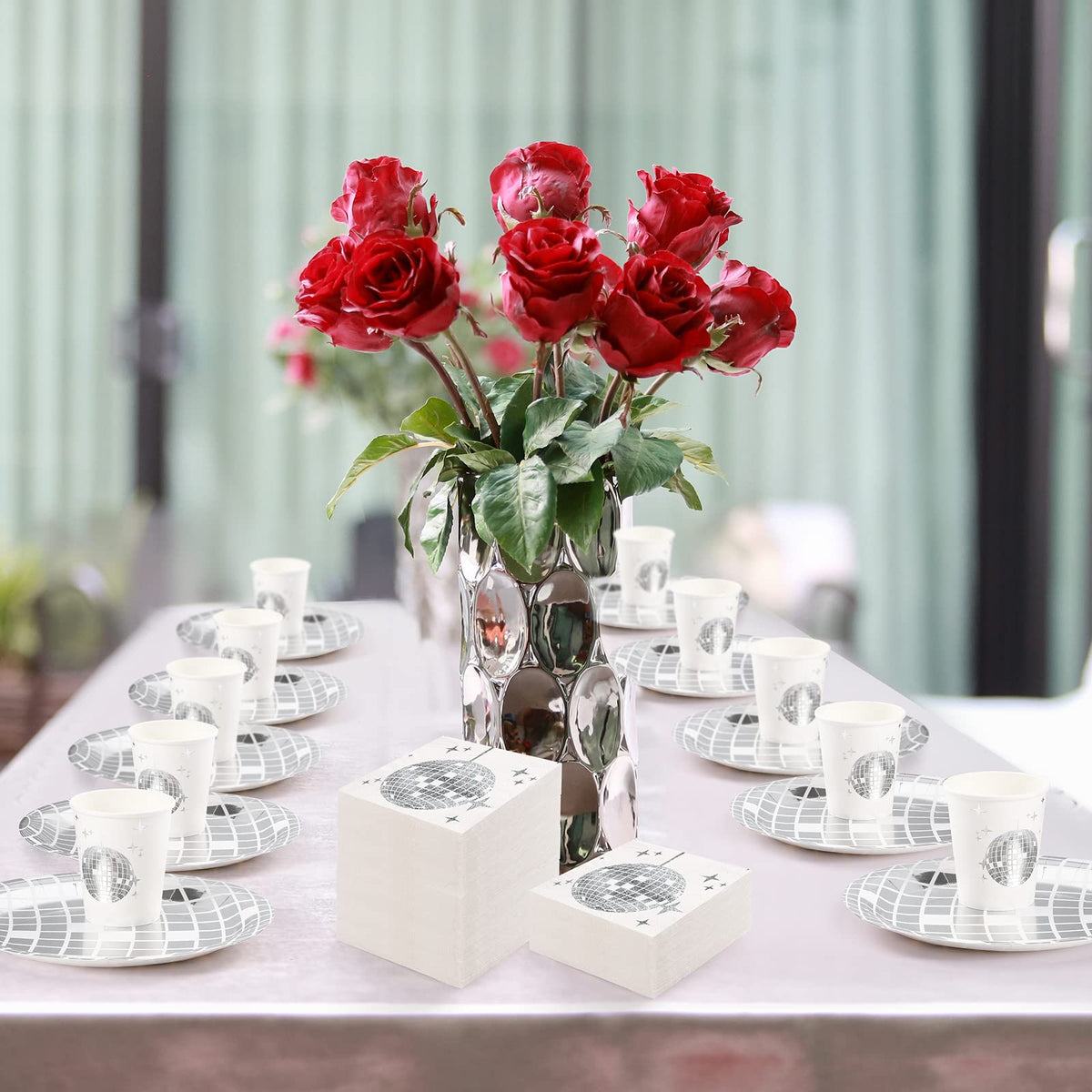 Gerrii 150 Pcs Disco Party Plates Cups Napkins Decorations - Gerrii Official Imagery - 7