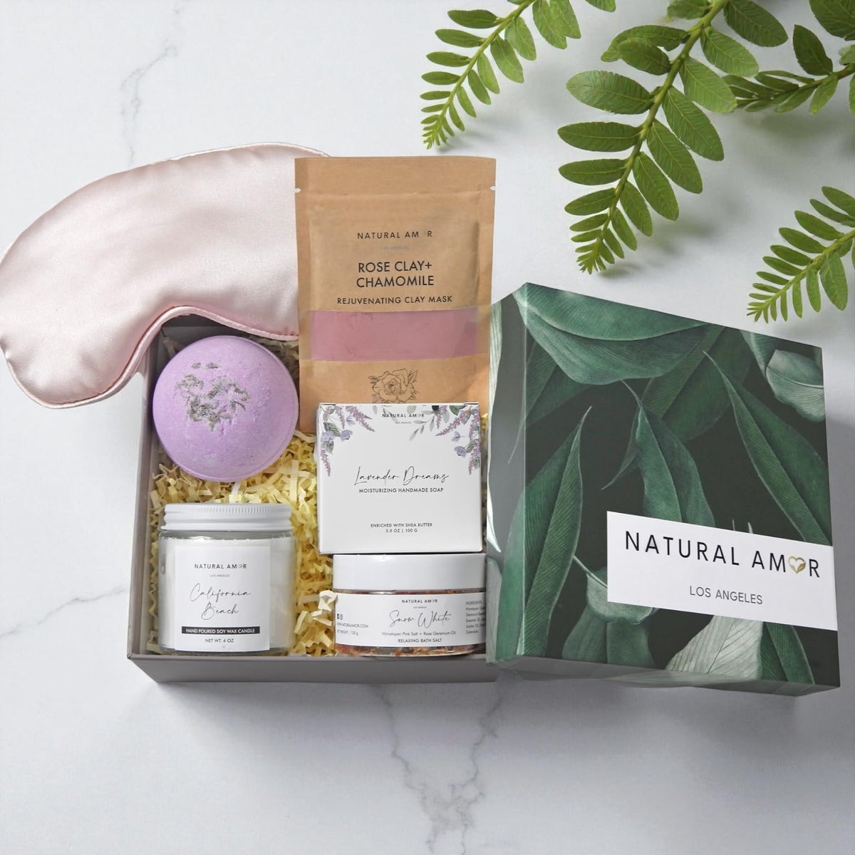 Natural Amor Spa Gift Set for Women 6 Piece Self Care Gift - NATURAL AMOR LOS ANGELES Official Imagery - 3