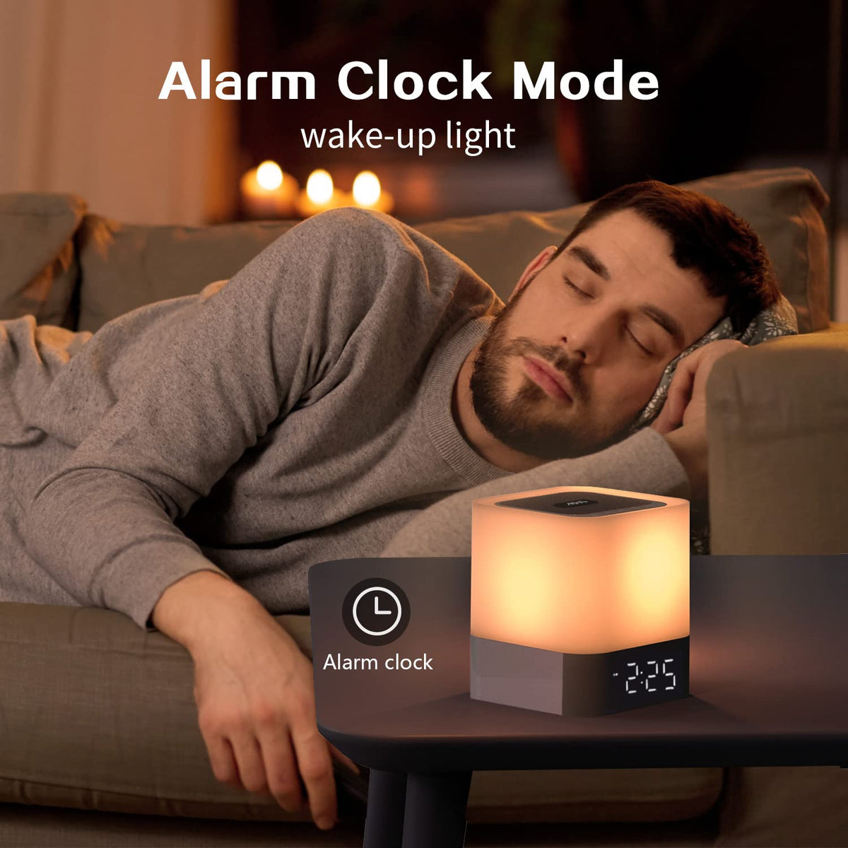 Touch Light Bluetooth Speaker with Alarm Clock Small Lamp - Aisuo Official Imagery - 5