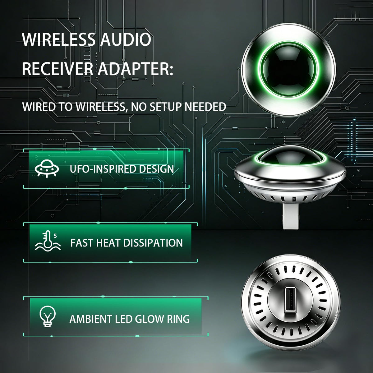 UFO Shaped Wireless CarPlay Adapter Plug and Play converts - Yizro Official Imagery - 3