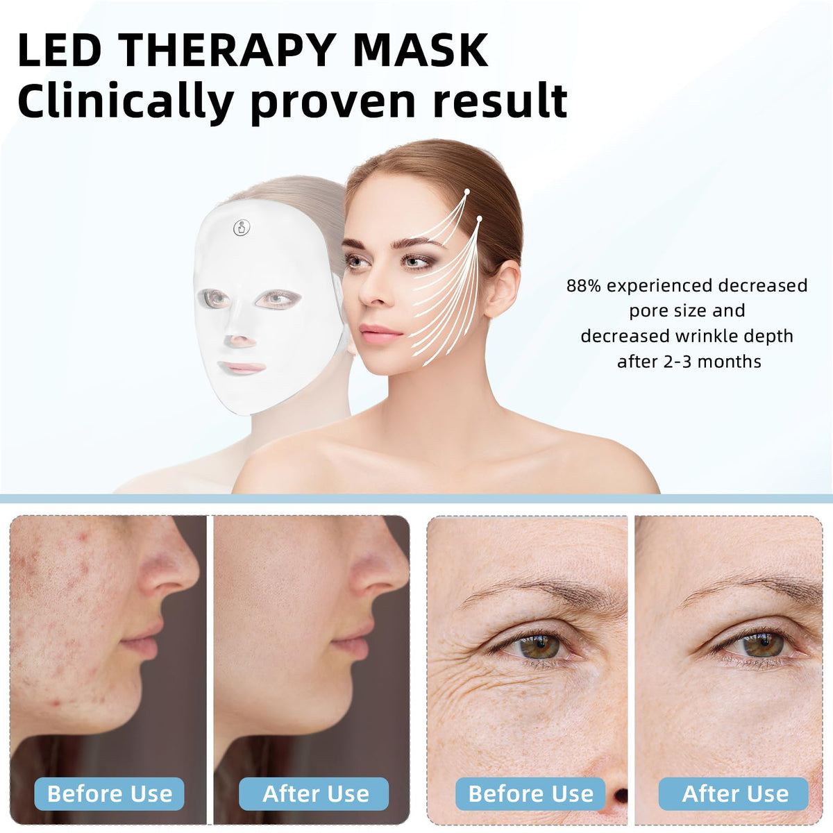 Red Light Therapy for Face Blue LED Light Therapy Mask 7 1 - KNNKNN Official Imagery - 5