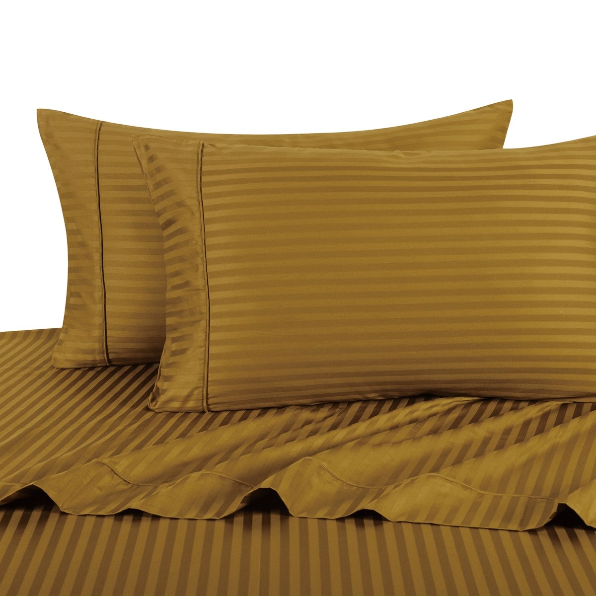 Royal Hotel's Striped Bronze 300-Thread-Count 4pc Full Bed Sheet - Product Imagery