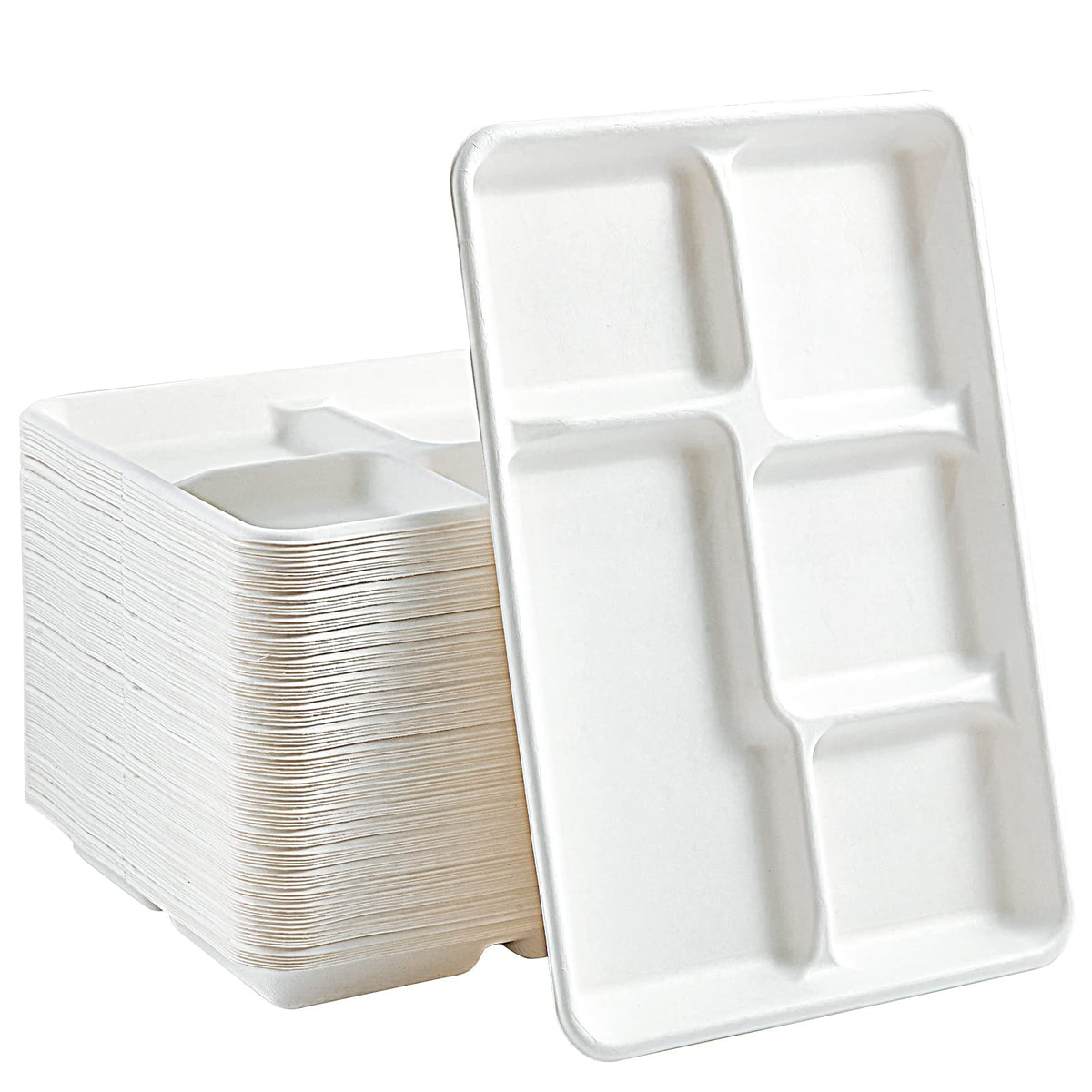Vplus Compostable 5 Compartment Paper Plates 100 Pack 12 5 x - Vplus Official Imagery - 1