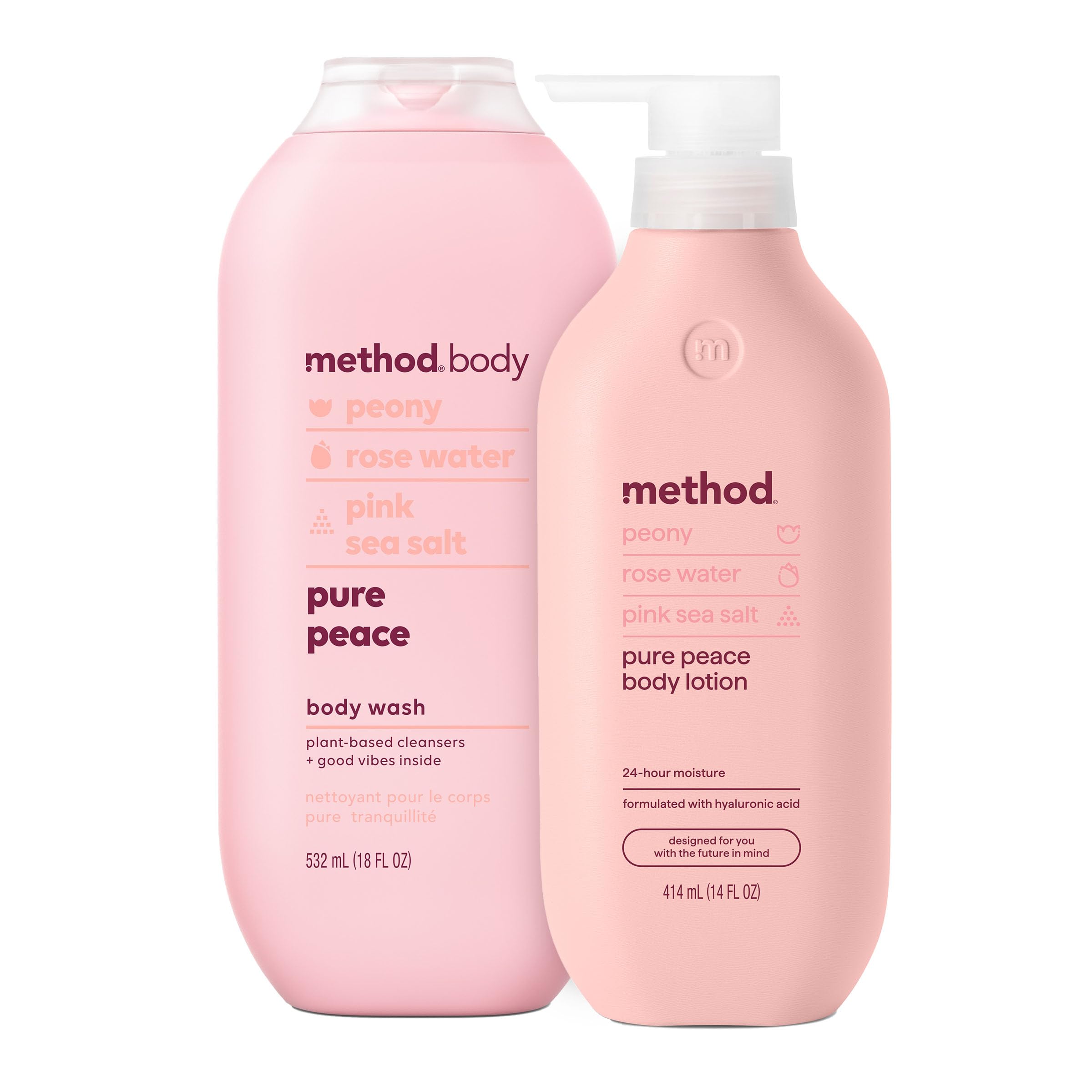 Method Body Wash (18oz) and Lotion (14oz) Gift Set, Pure Peace