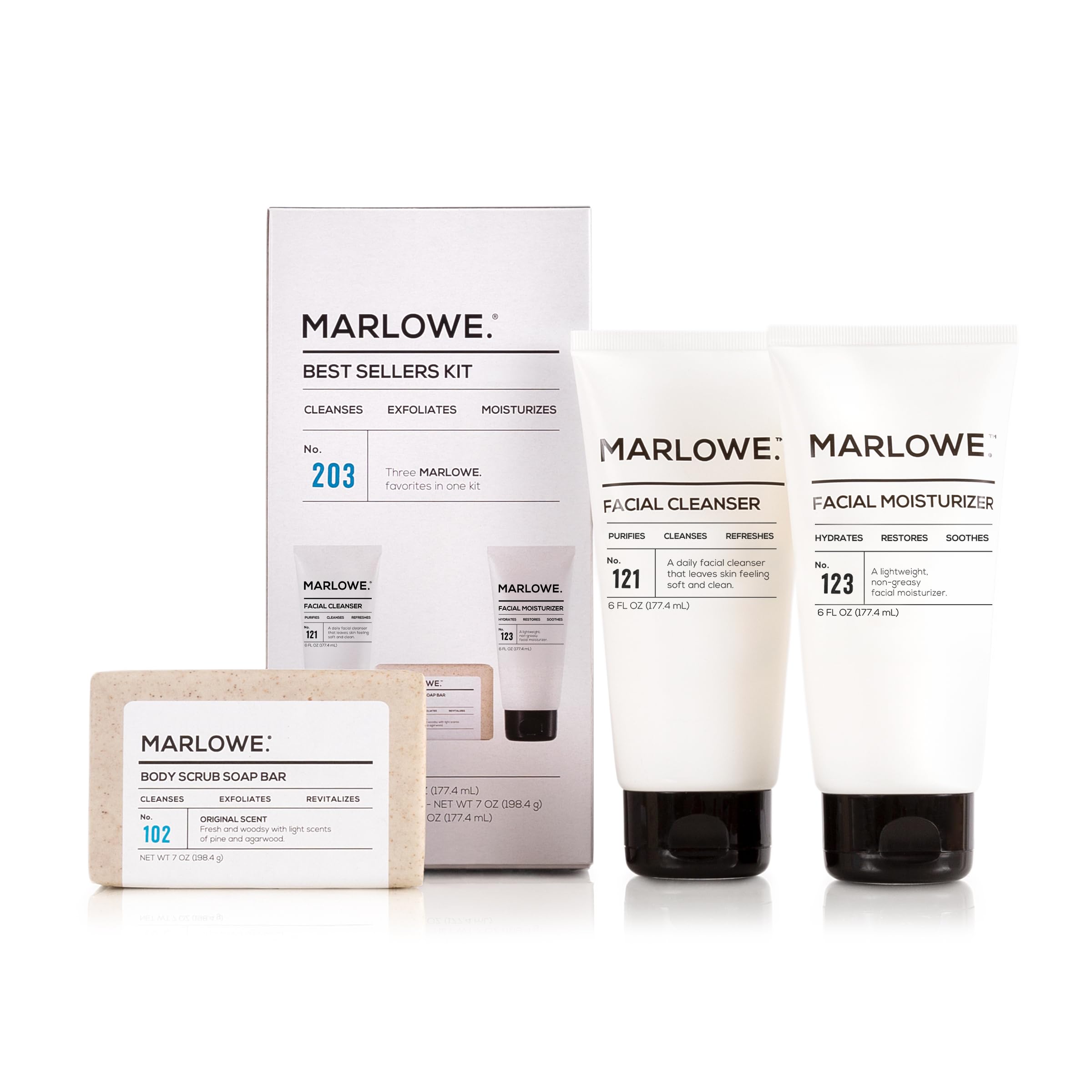 MARLOWE. Men's Skin Care Set, Best Sellers Kit, Soap, - MARLOWE.