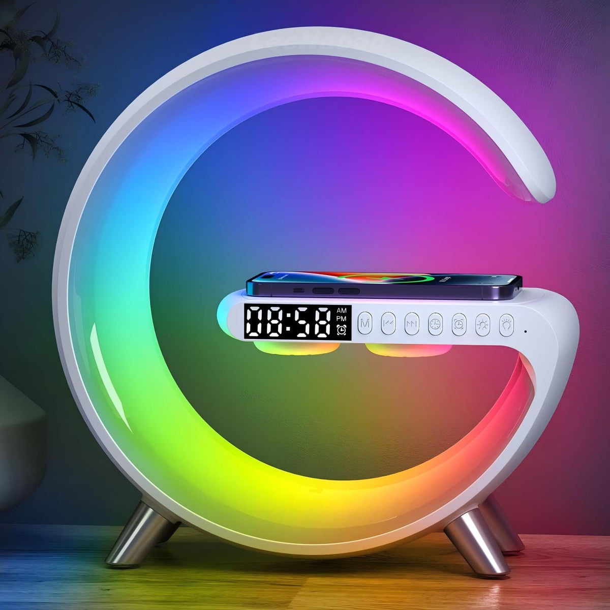 5 in 1 LED Table Lamp with Wireless Charging Bluetooth - LeeNabao Official Imagery - 1