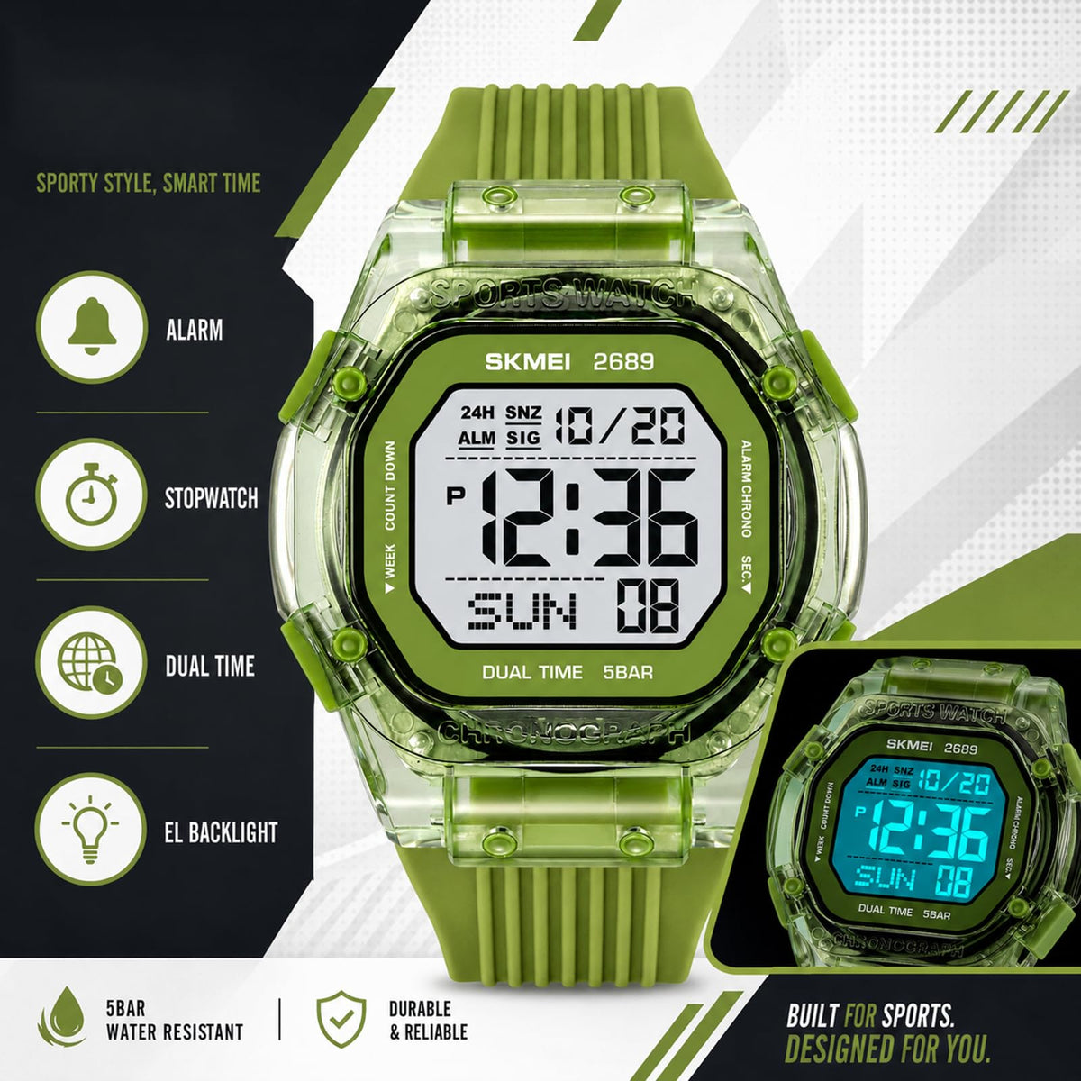 Gosasa Transparent Digital Watch Unisex Square Sport Watch - Gosasa Official Imagery - 6