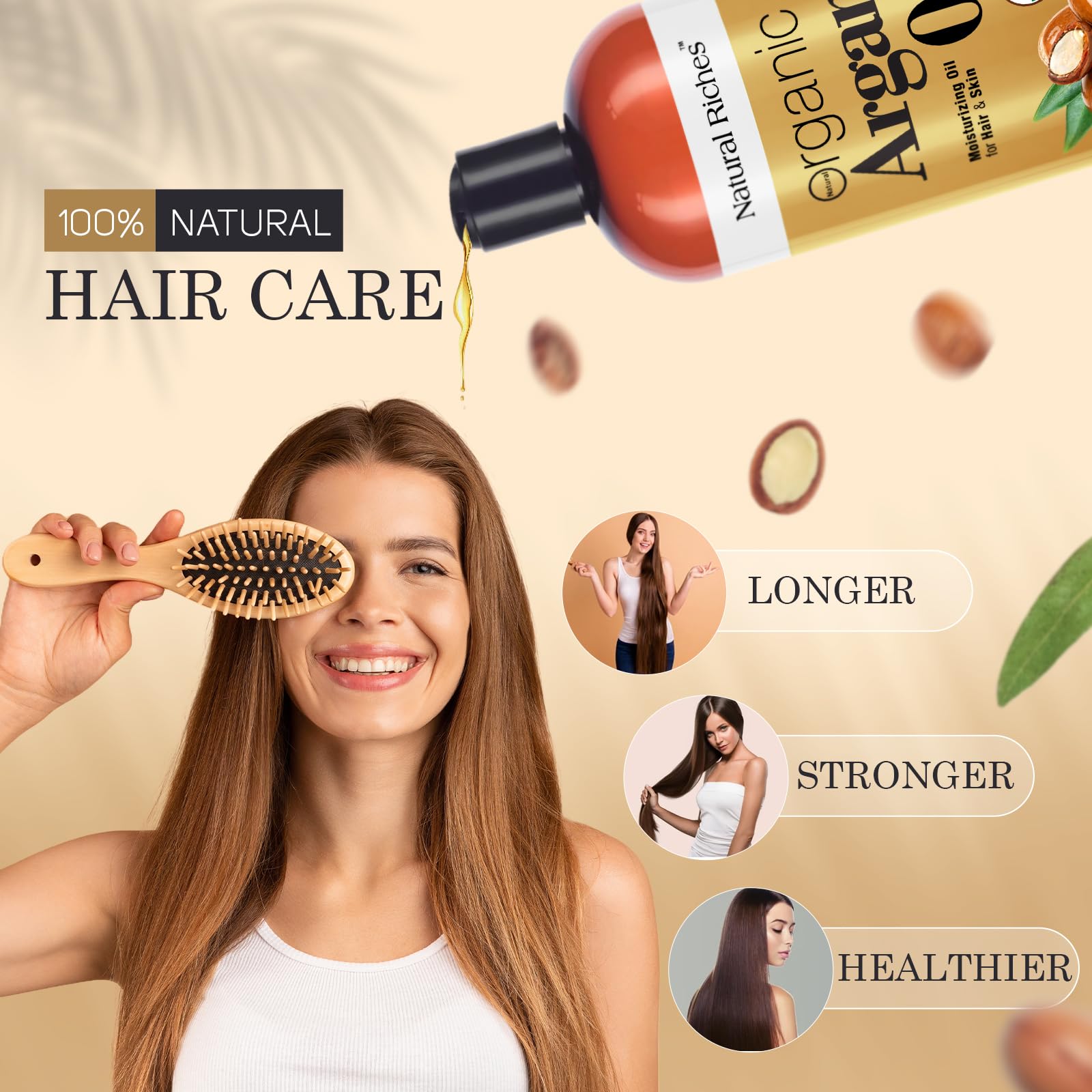 Natural Riches Moroccan Argan Oil 16 Fl Oz Deep Moisturizing Hair & Skin Oil - Natural Riches Official Product View 5