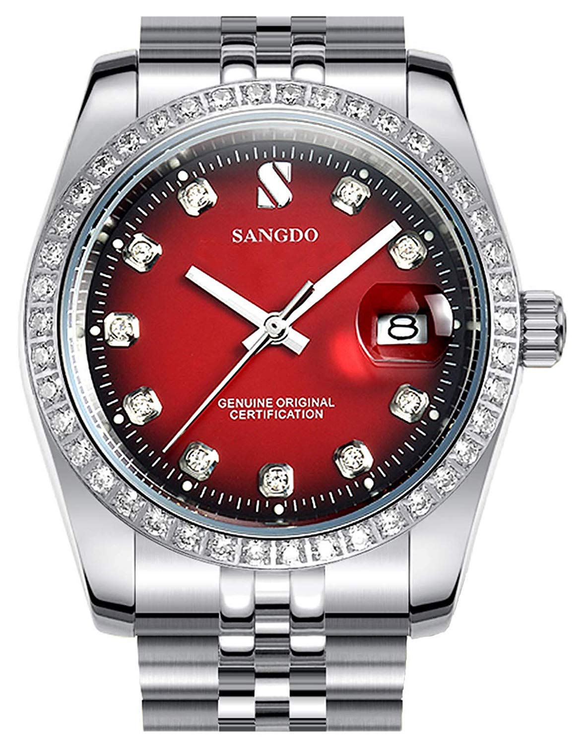 Gosasa Men's Automatic Mechanical Watch – Silver Red