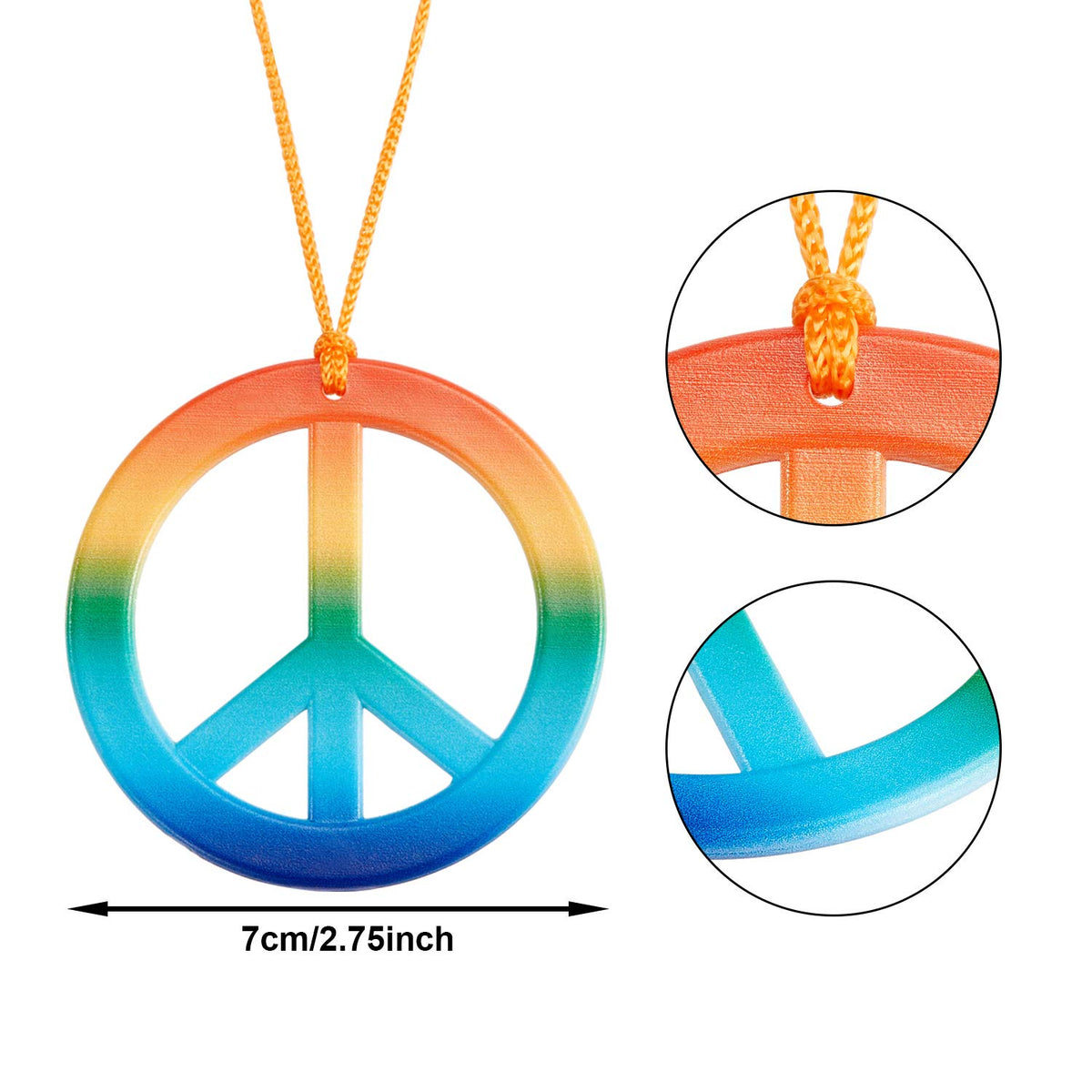 Frienda 24 Pcs Hippie Costume Accessories Set Boho Peace - Frienda Official Imagery - 4