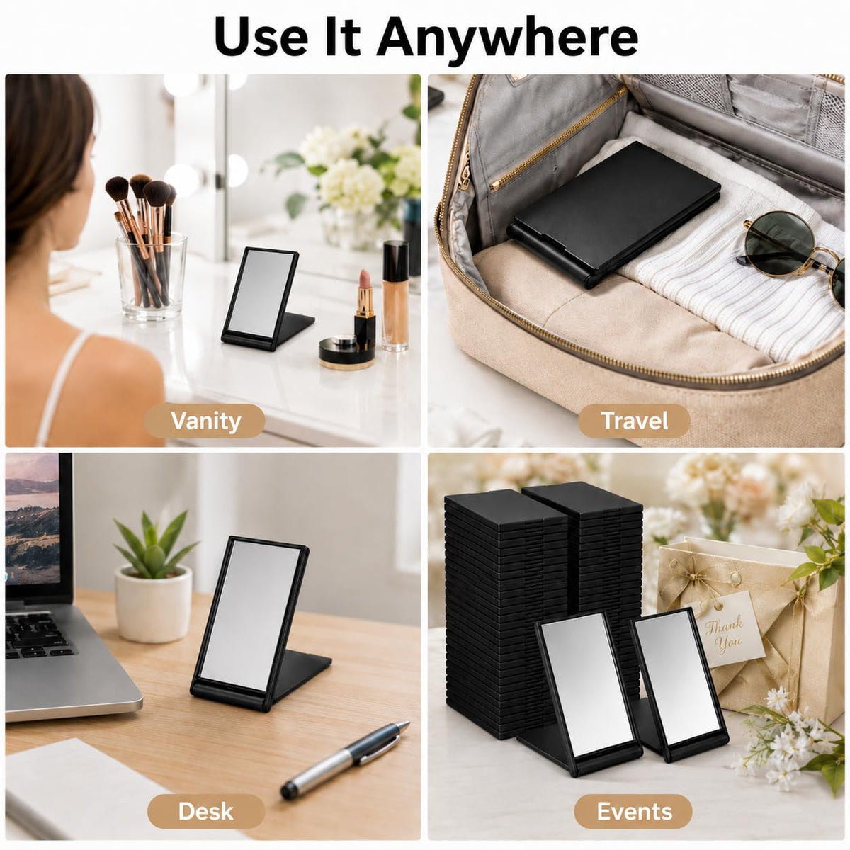 80 Pcs Mirror Compact Bulk Pocket Mini Mirrors for Men Women - VZYUVY Official Imagery - 5