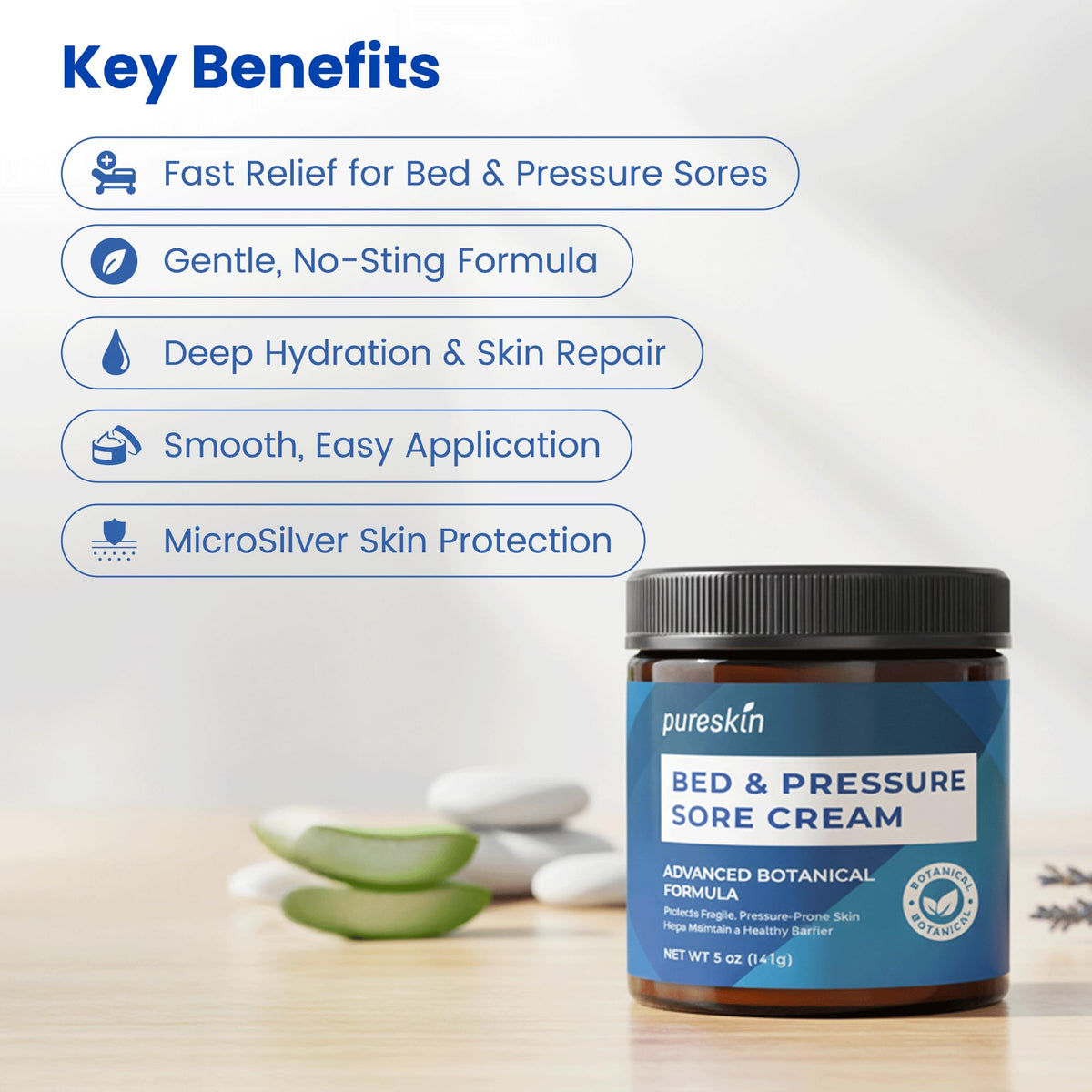PURESKIN Bed Sore Cream Fast Healing Pressure Sore Treatment - PURESKIN Official Imagery - 5