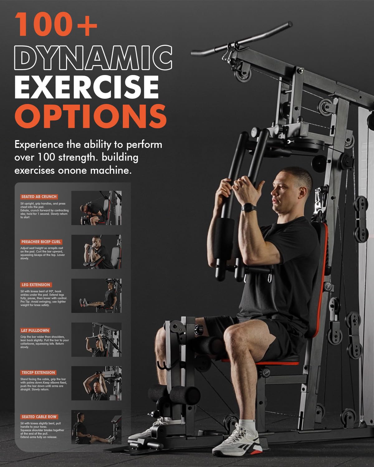 Mikolo Home Gym Workout Station with 150LBS Weight Stack - Mikolo Official Imagery - 4