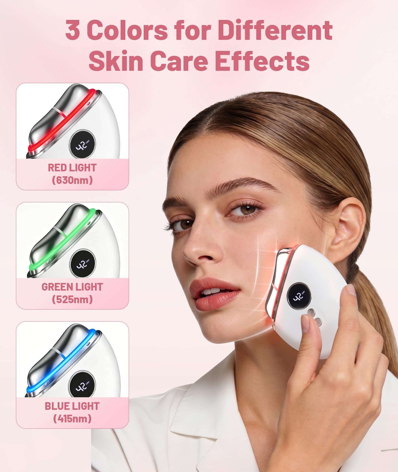 4 in 1 Red Light Therapy for Face and Neck Gua Sha Facial - Jobazok Official Imagery - 4