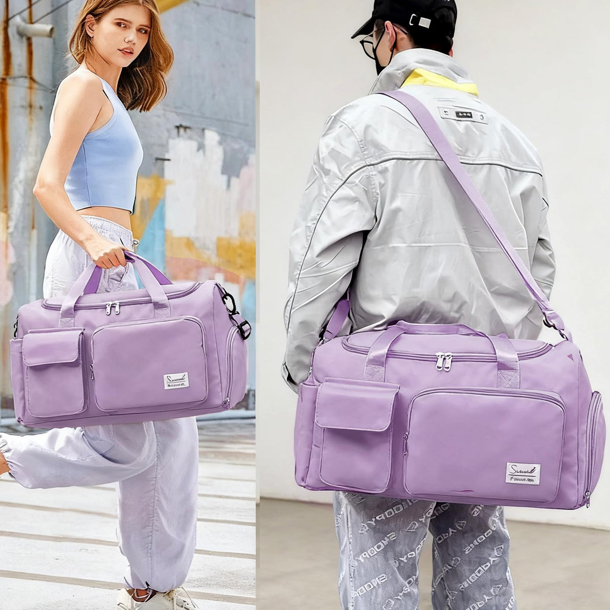 Suruid Gym Bag with Toiletry Bag Sports Duffle Bag for Women - Suruid Official Imagery - 7