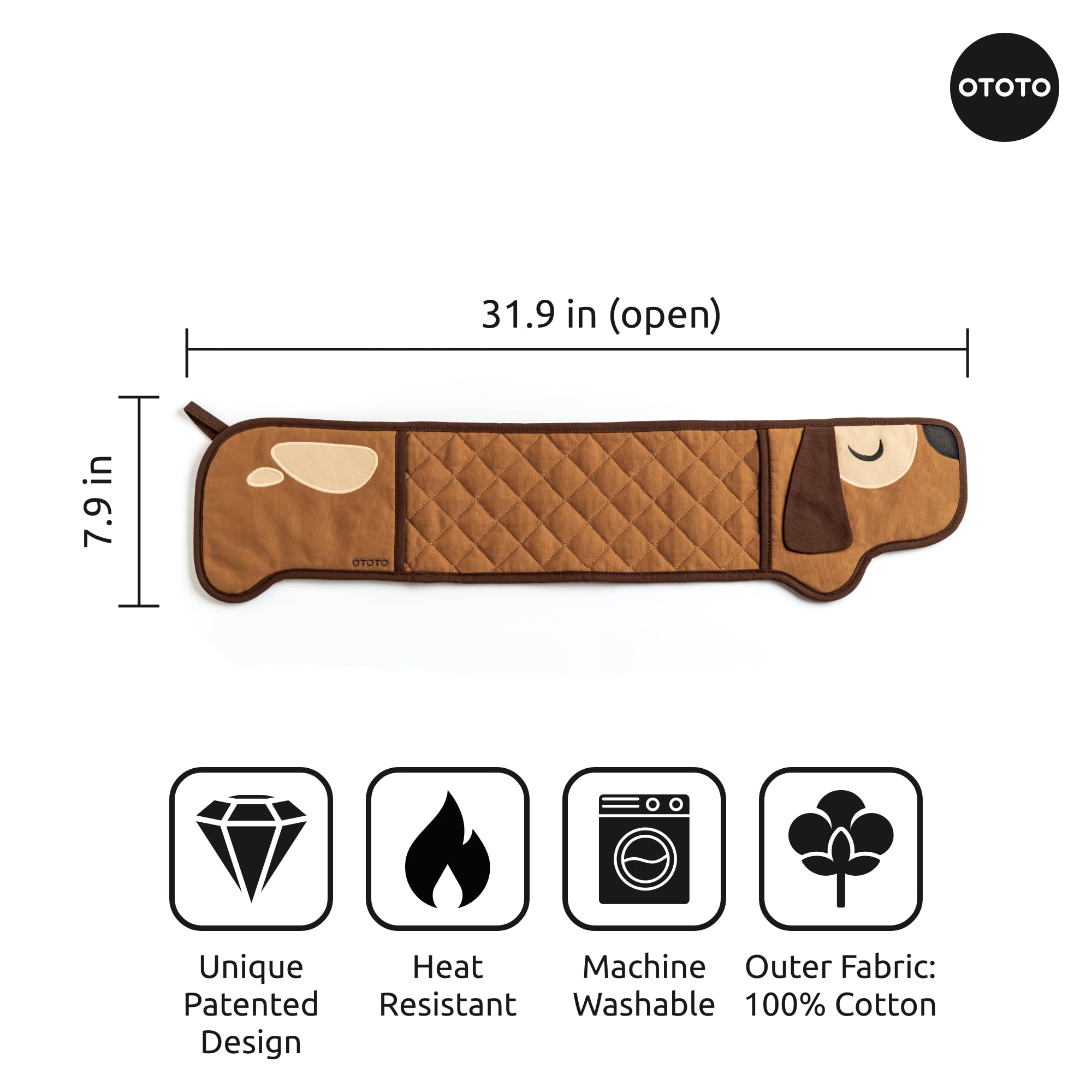 OTOTO Hot-Dog Double Oven Mitts Cute Funny - Gifts for Dog Lovers, Dac - View 2