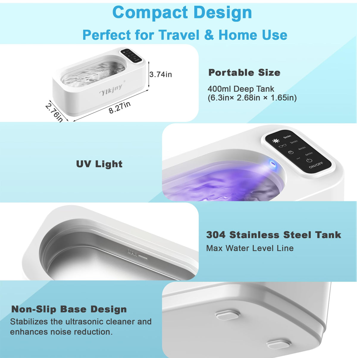 55KHz Ultrasonic Jewelry Cleaner for Jewelry Eyeglasses - ylkjny Official Imagery - 6