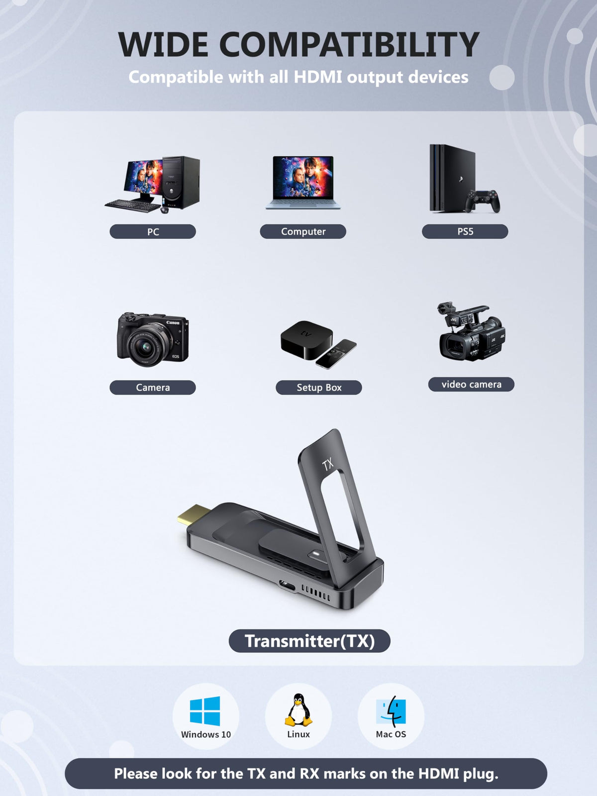 AIMIBO Wireless HDMI Transmitter Foldable Antenna 1080P 60Hz - AIMIBO Official Imagery - 4