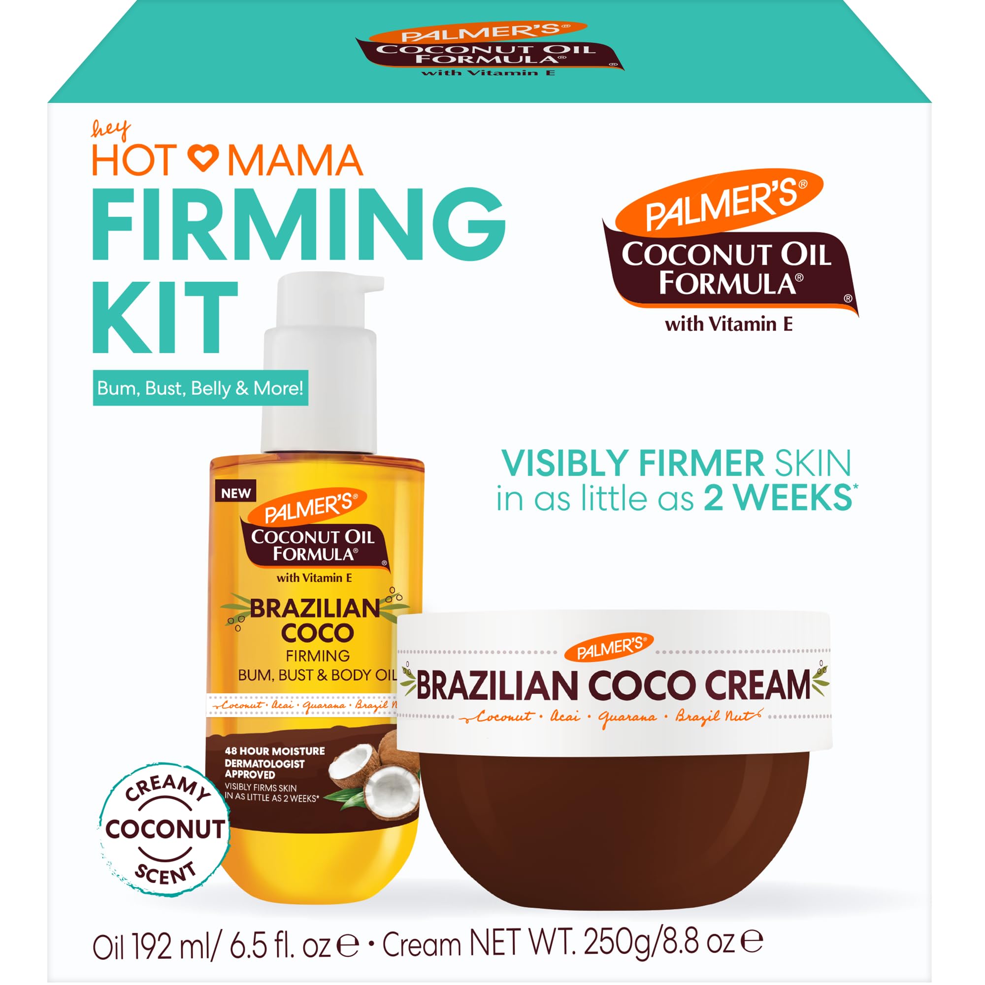 Palmer's Brazilian Coco Hot Mama Firming Kit (Cream 8.8 Oz + Oil - Product Imagery