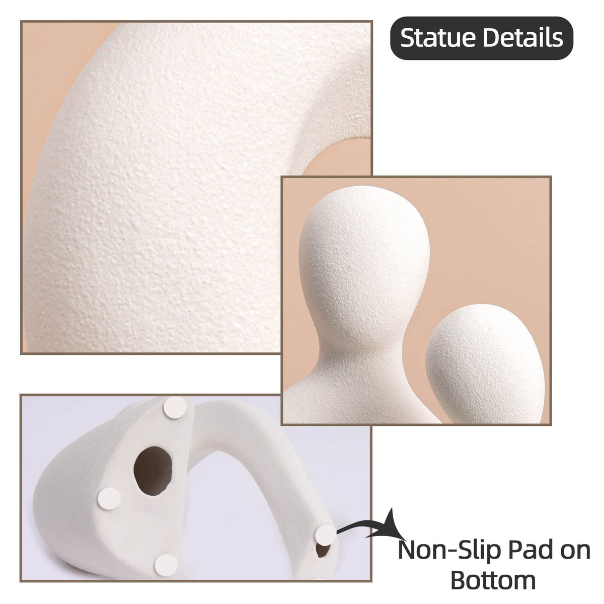 Ceramic Couple Statues for Home Decor Abstract Lover - Quoowiit Official Imagery - 6