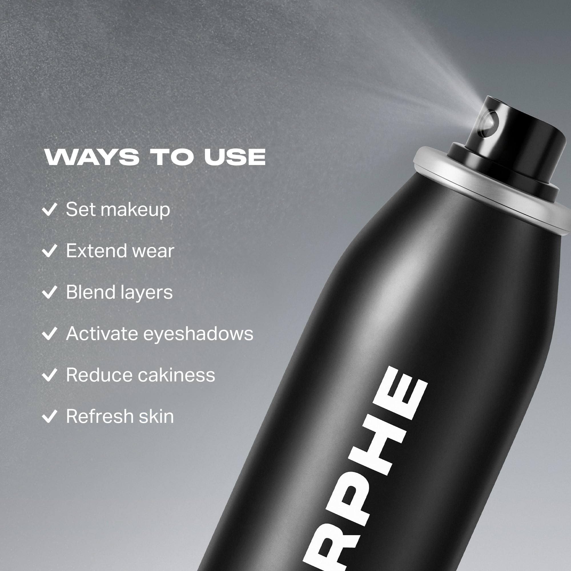 Morphe Mini Continuous Setting Mist - Micro-Fine, Travel Size Makeup Setting Spray with a Natural Radiant Finish - Helps Makeup Resist Caking or Fading & Increases Wear of Foundation (1.3 oz) - MORPHE Official Product View 7