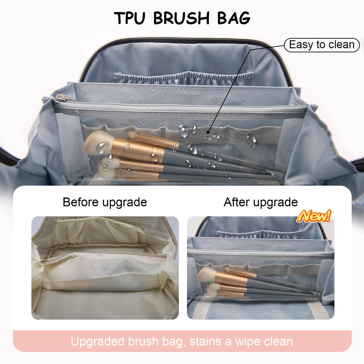 BOYATU Travel Makeup Bag Organizer 180 Open Flat 3 Pcs Make - BOYATU Official Imagery - 5