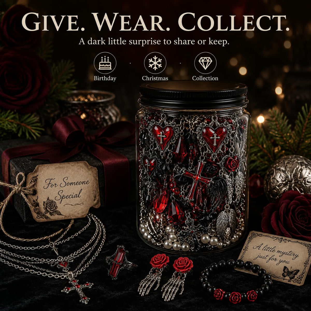 Mystery Gothic Jewelry Jar for Women Vintage Punk Jewelry - AUSGER Official Imagery - 6