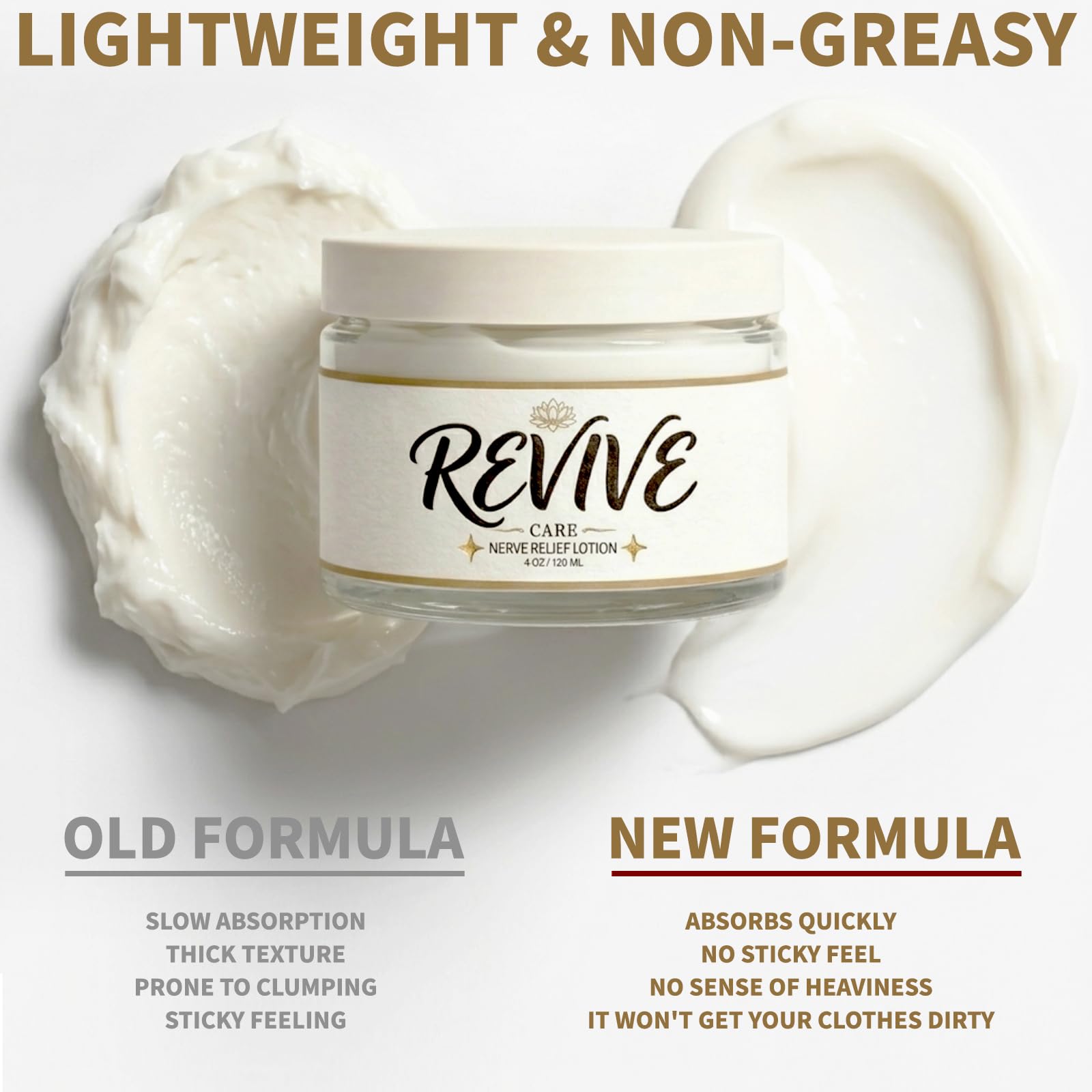 Nola Sleep Revive Nerve Relief Cream with magnesium in a 4 oz jar, moisturizing skin and soothing nerve discomfort.