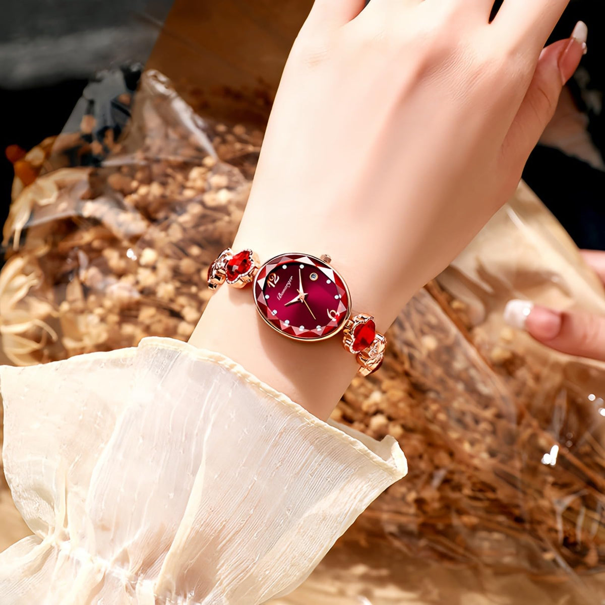 Gosasa Women s Vintage Oval Bracelet Watch Petal Link Quartz - Gosasa Official Imagery - 3