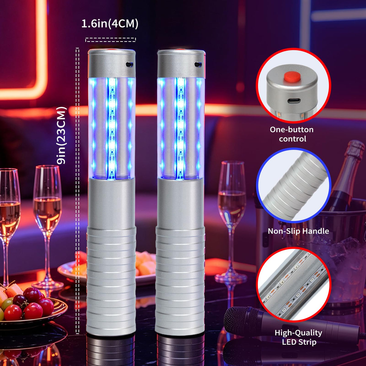 Strobe Bottle Girl Lights LED Bottle Service Lights Baton - HKKCHKKC Official Imagery - 7