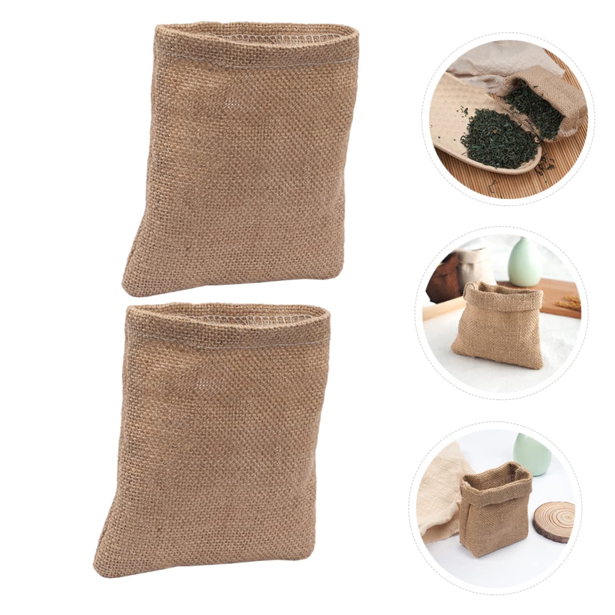 PENIKOKO vintage linen gift wrap bags with small gunny design, ideal for photos, dried fruits, grains, and multi-purpose storage.