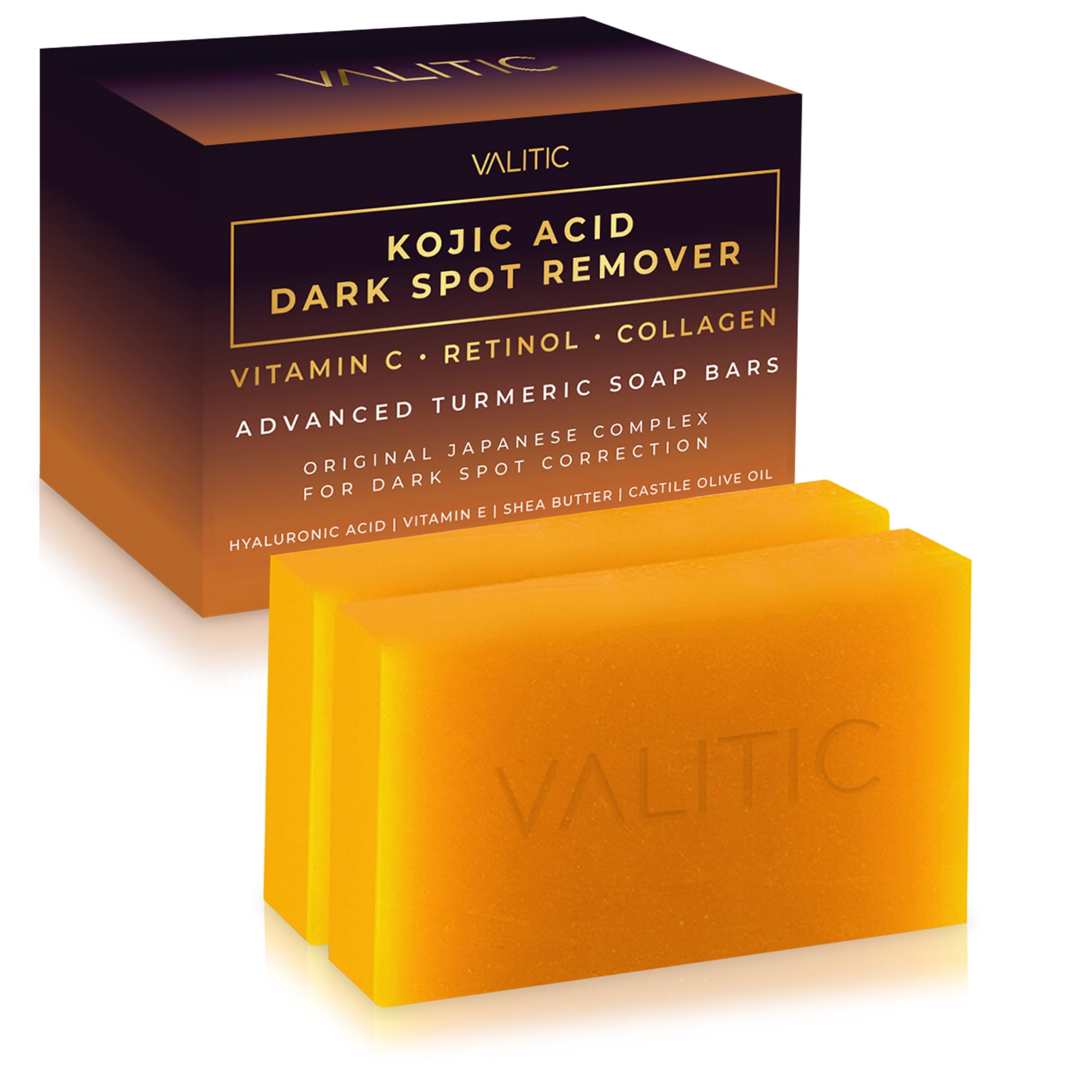 VALITIC Kojic Acid Dark Spot Remover Soap Bars 2 Pack