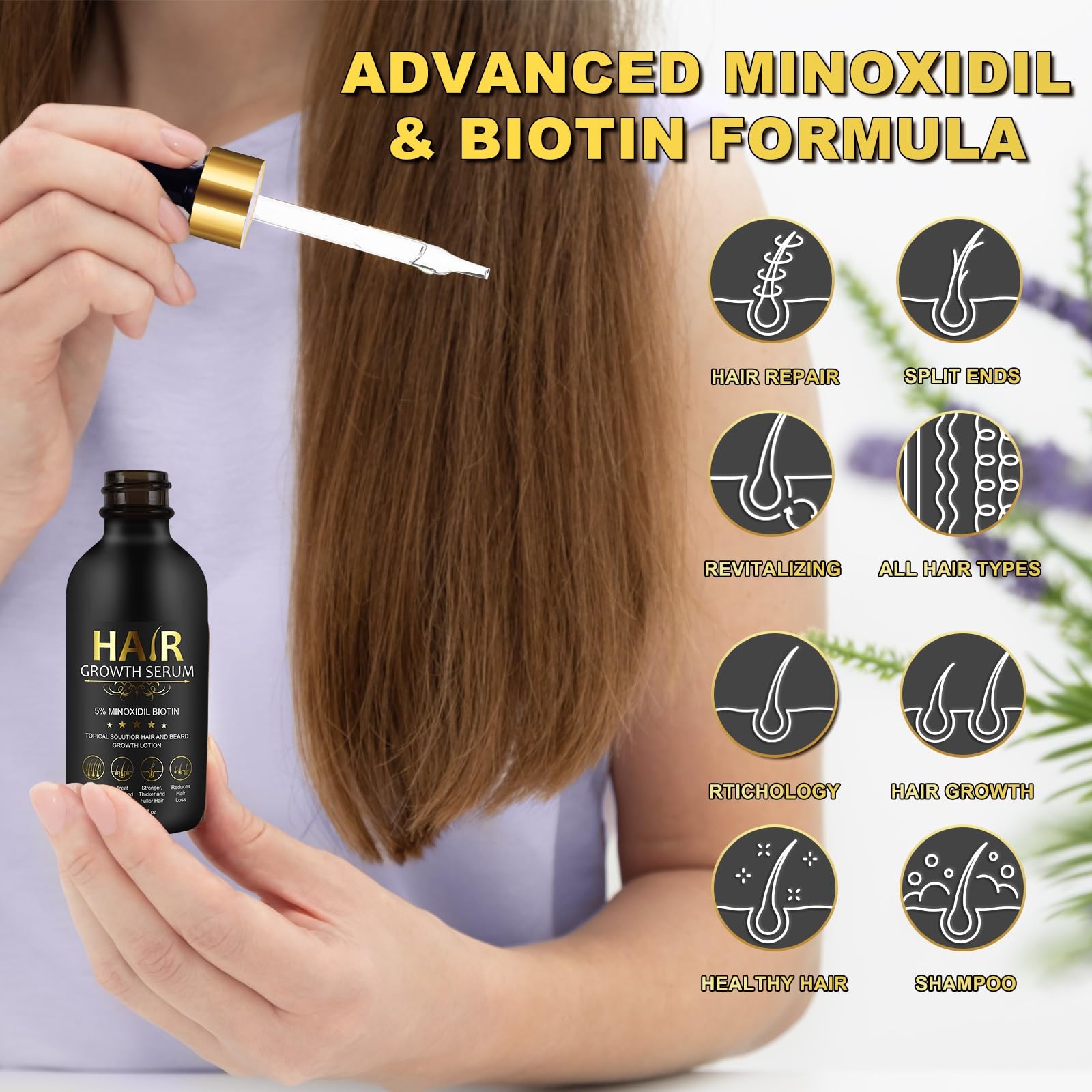 SOLEMEONY 5% Minoxidil Hair Growth Serum - for Stronger Thicker Longer & Hair Reg - SOLEMEONY Official Product View 8