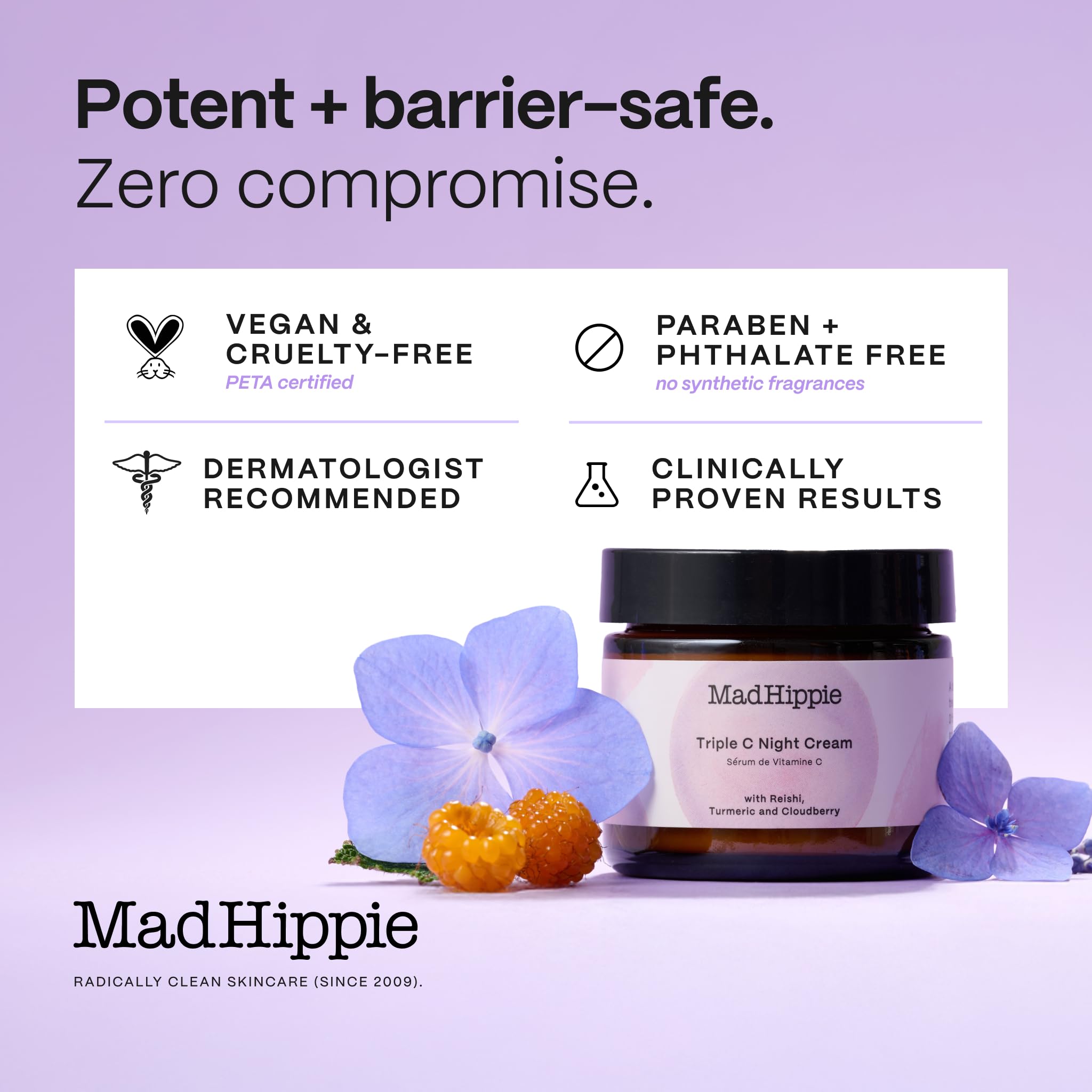 Mad Hippie Triple C Night Cream – Face Moisturizer, - Mad Hippie