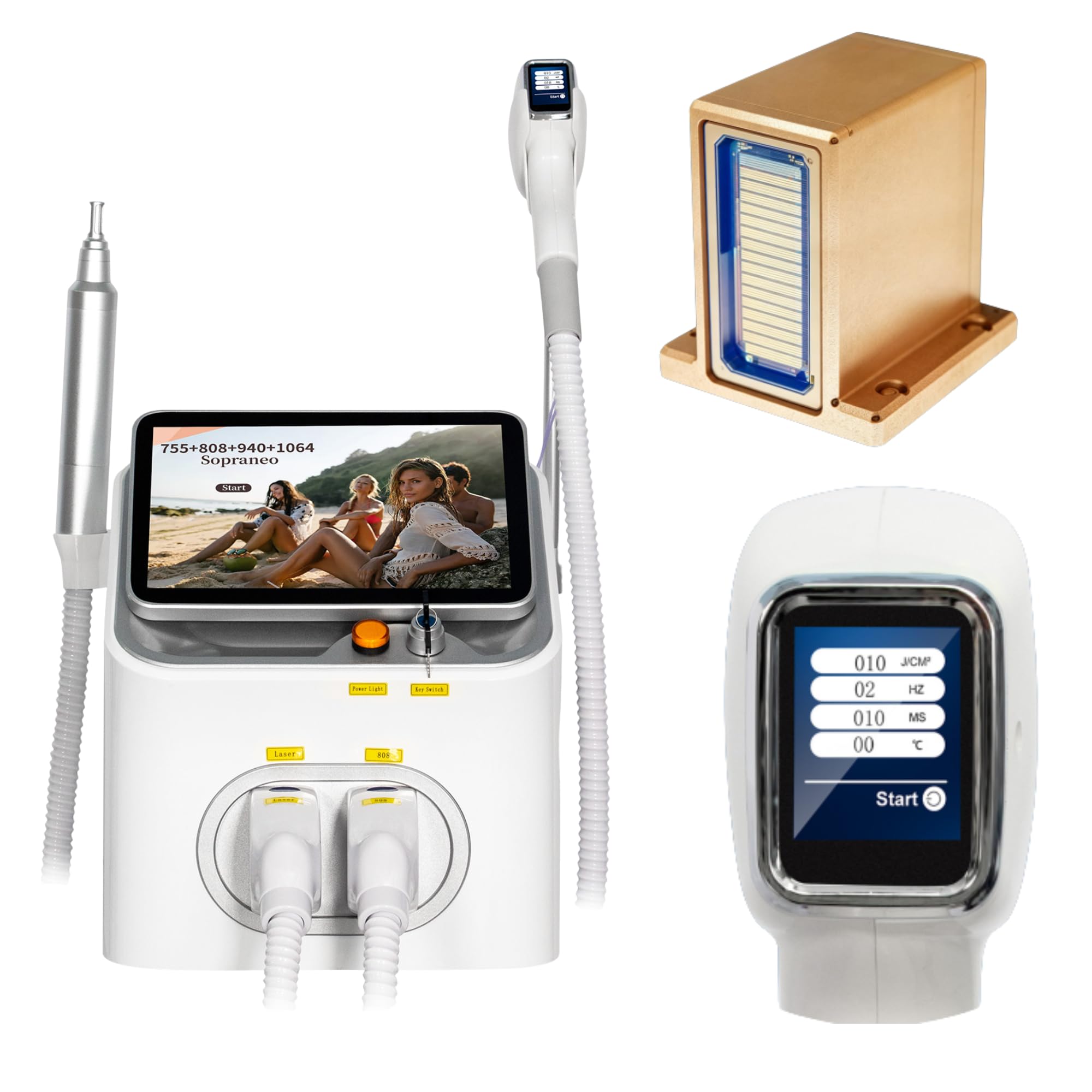 16 Bars 2-IN-1 Hair Removal Machine With Magnetic Head 4 Wavelengths