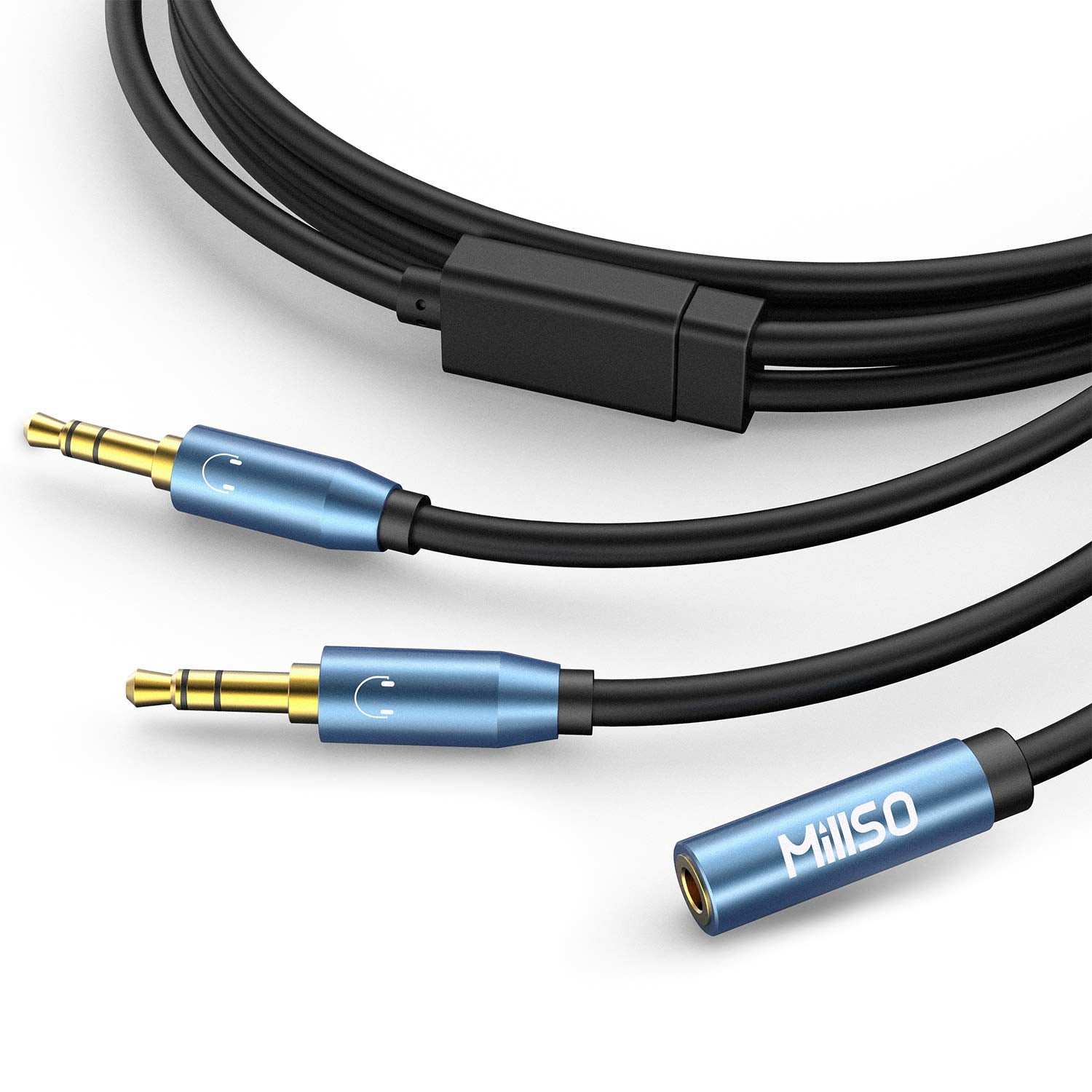 MillSO Audio Splitter 8 Feet 3.5mm Male to 2 Male Audio Splitter by MillSO - Angle View 10