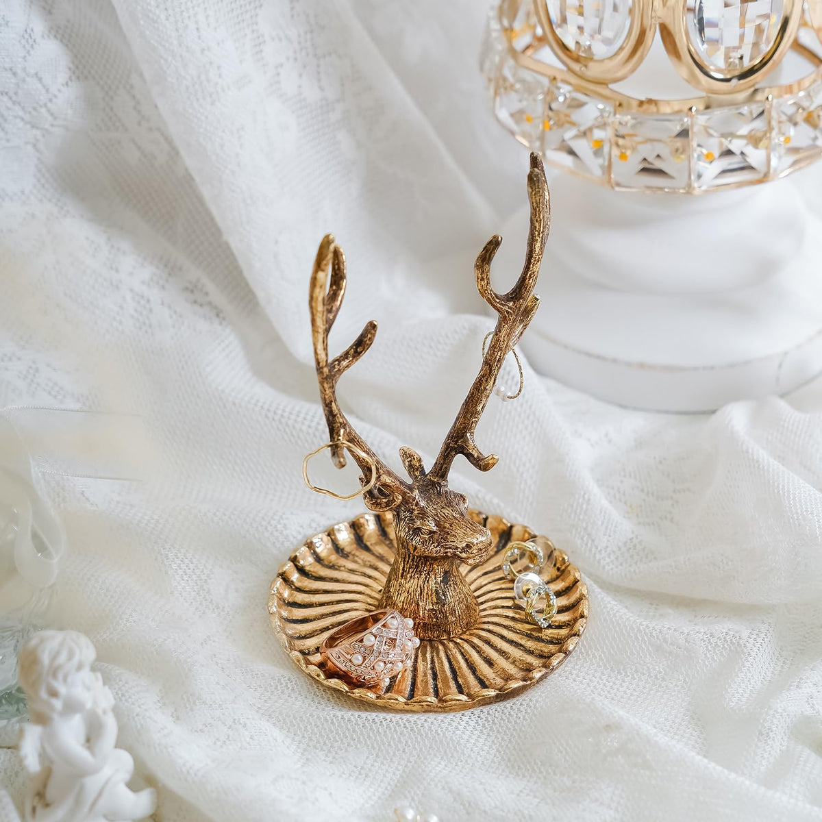 NIIKY HOME Vintage Jewelry Dish Tray Small Deer Ring Holder - NIKKY HOME Official Imagery - 6