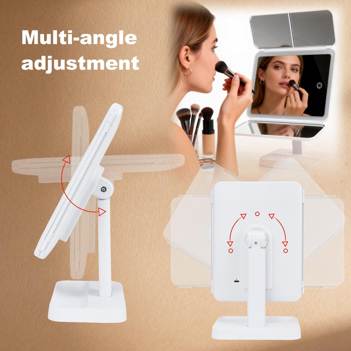 2026 Newly Upgraded Three Sided Folding Makeup Mirror - Premium Selection Official Imagery - 7