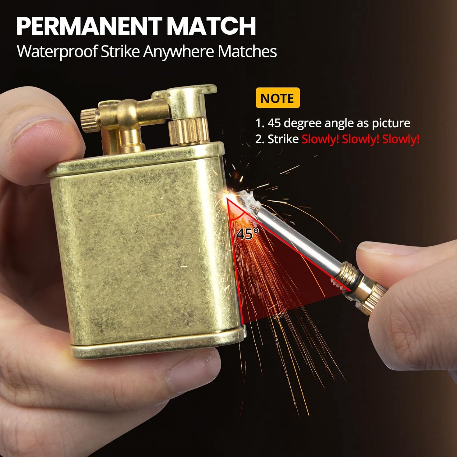 Vintage Choicedc trench lighter with metal body, permanent match, and cool pipe design, showcasing a unique, durable metal lighter.